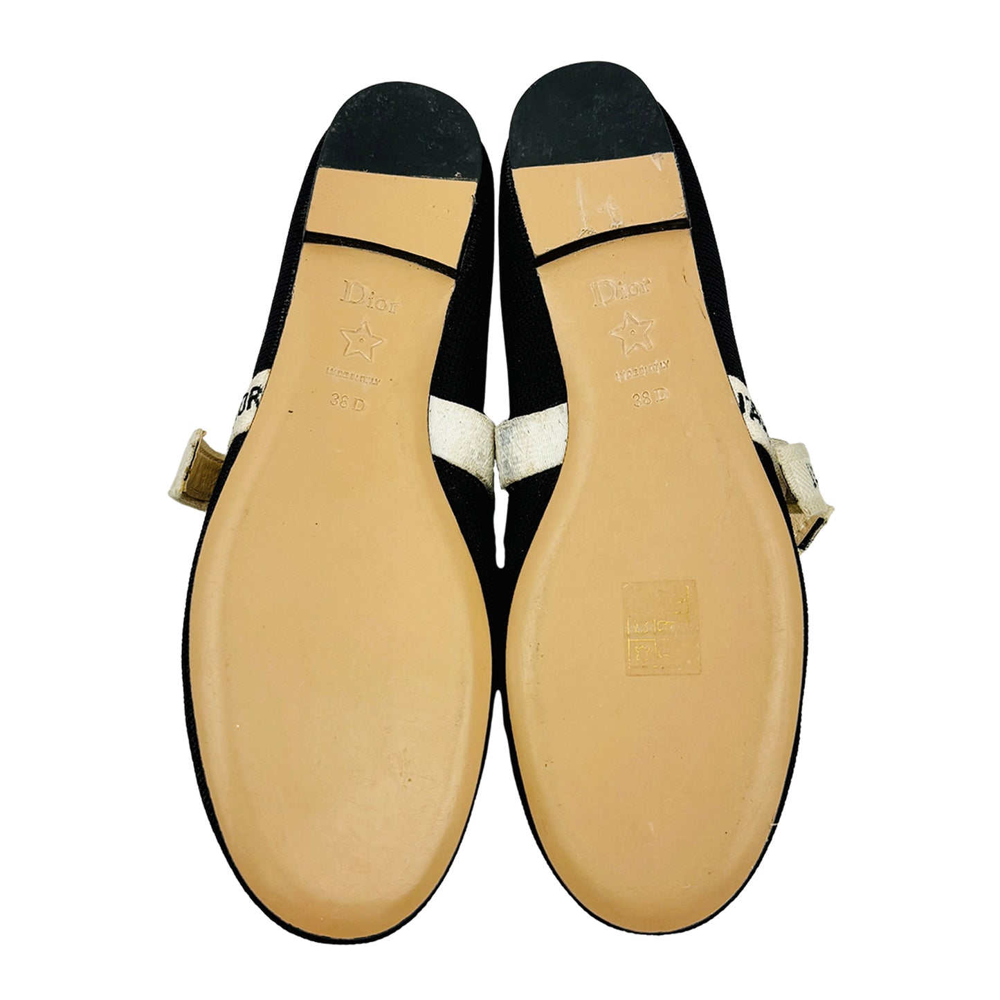 Christian Dior J'Adior Black Ballet Flats (Size 38)