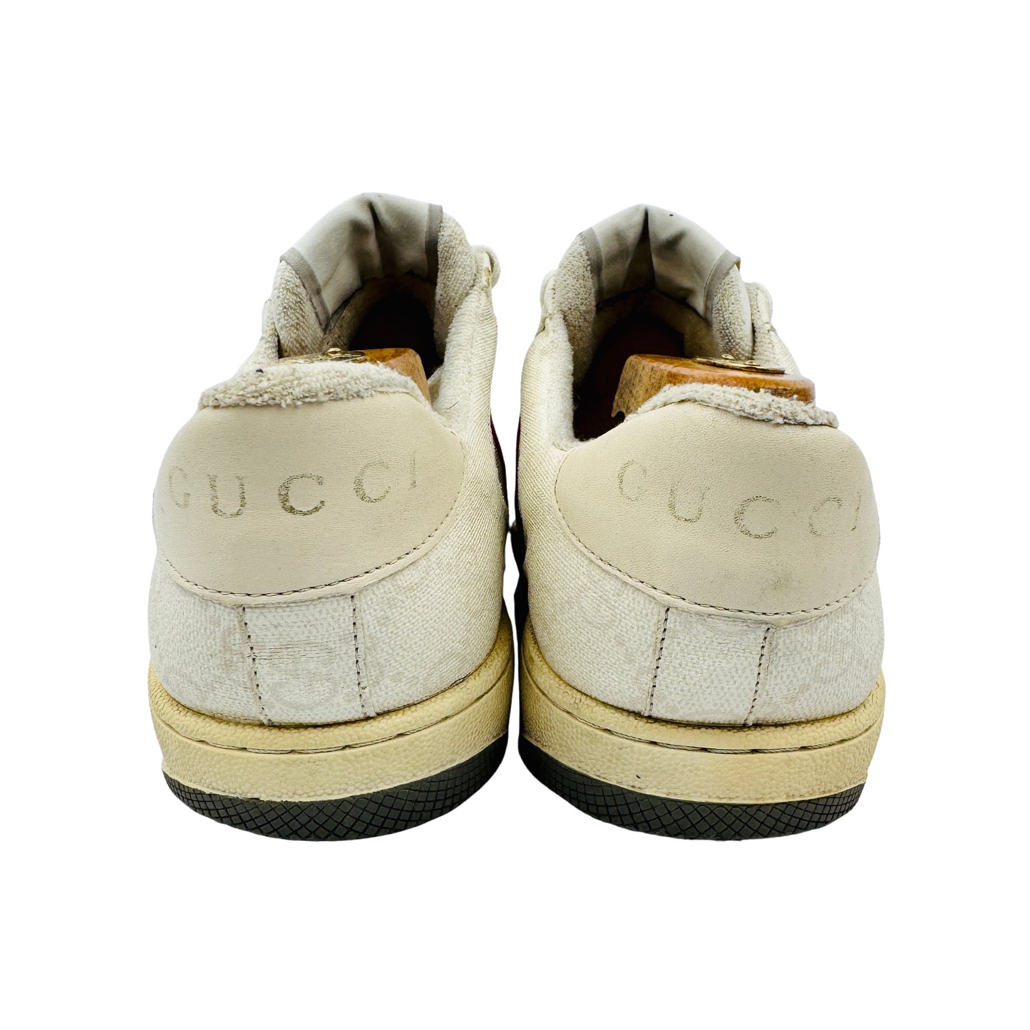 Gucci Screener White Web Stripe Sneakers (Size 42/42.5)