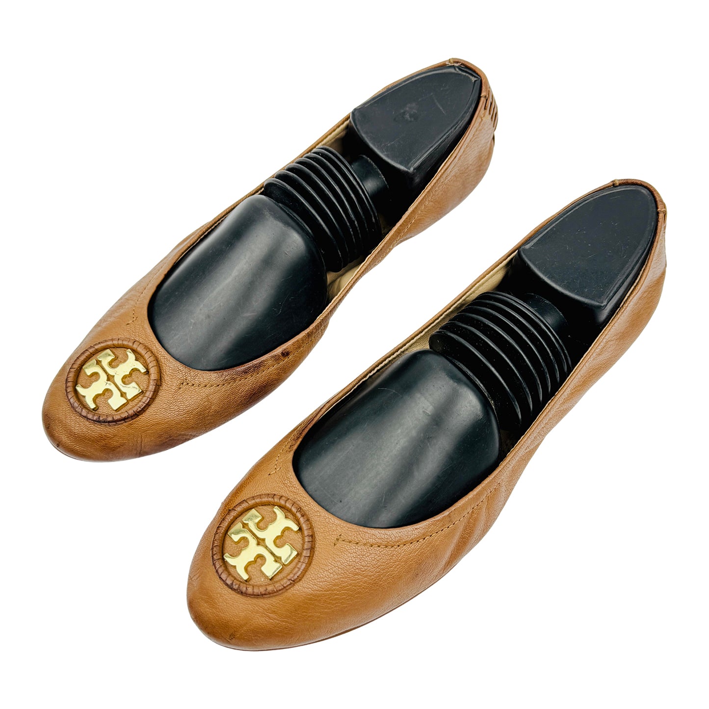 Tory Burch Women's Reva Tan Ballet Flats (Size 39.5)