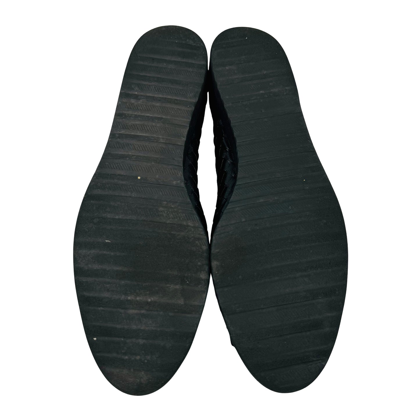 Bottega Veneta Black Leather Peep Toe Flats (Size 40)