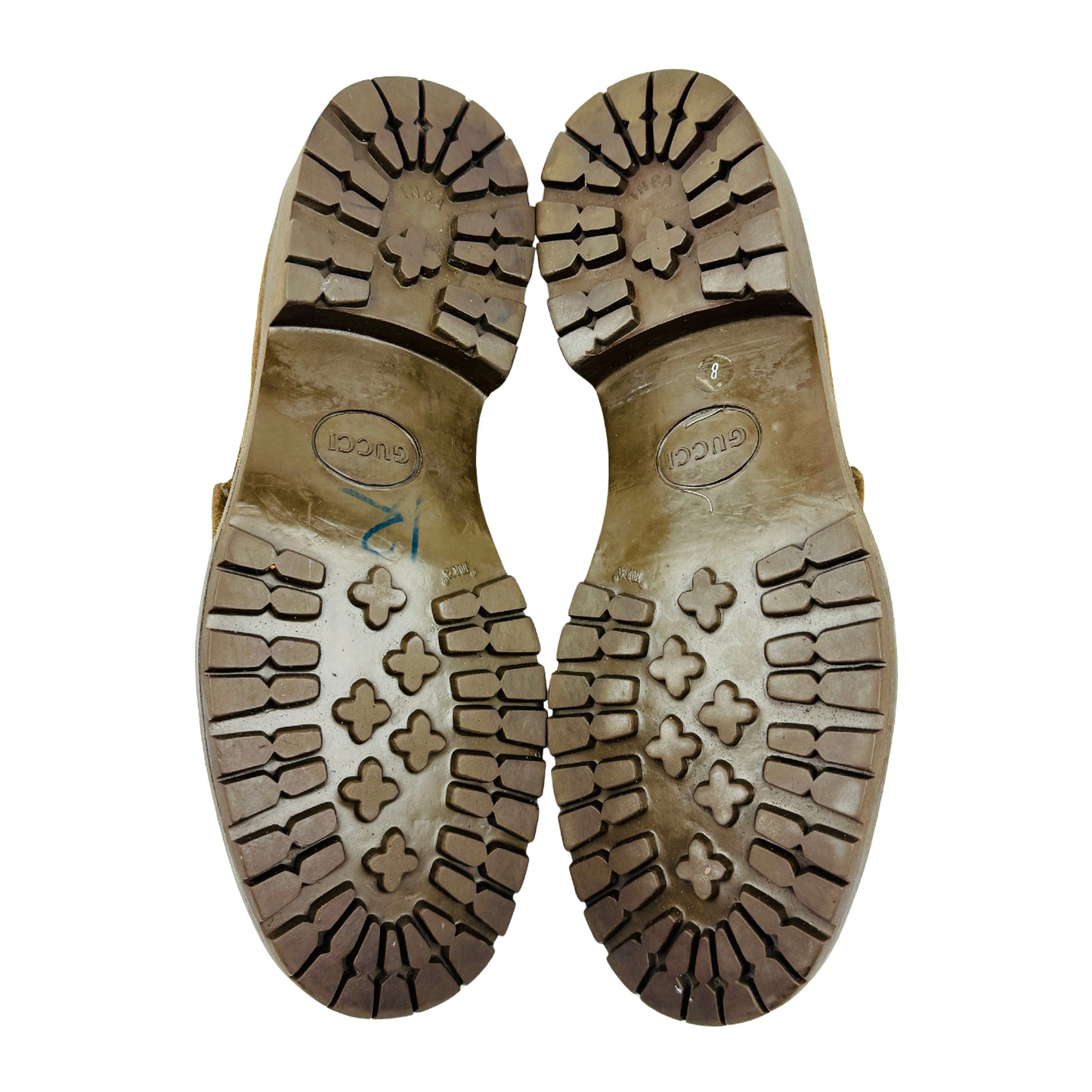 Gucci Suede Brown Horsebit Lug Sole Loafers (Size 41.5)