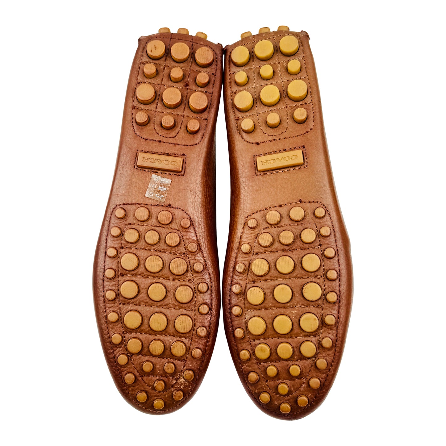 Coach New York Cognac Brown Leather Driving Loafers (Size 42.5)