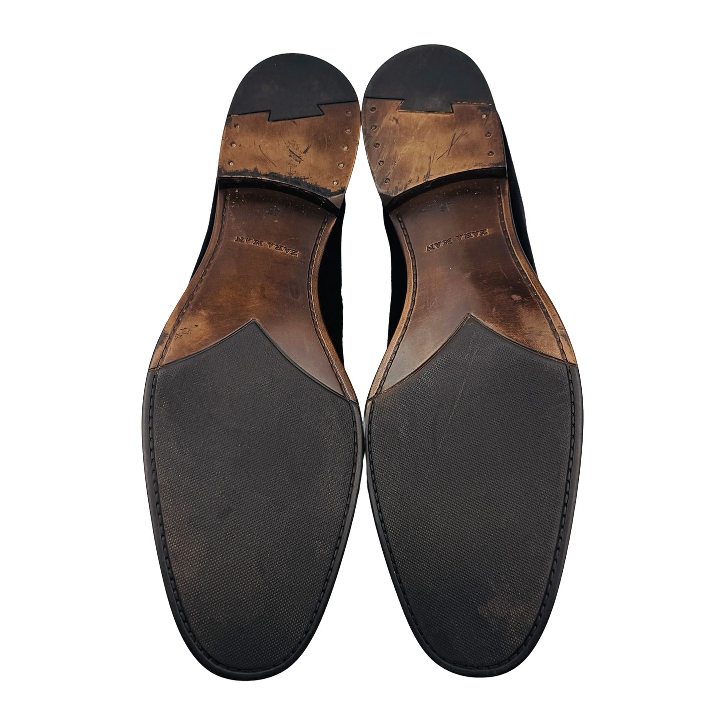 Zara Men's Dark Navy Suede Tassel Loafers (Size 46)