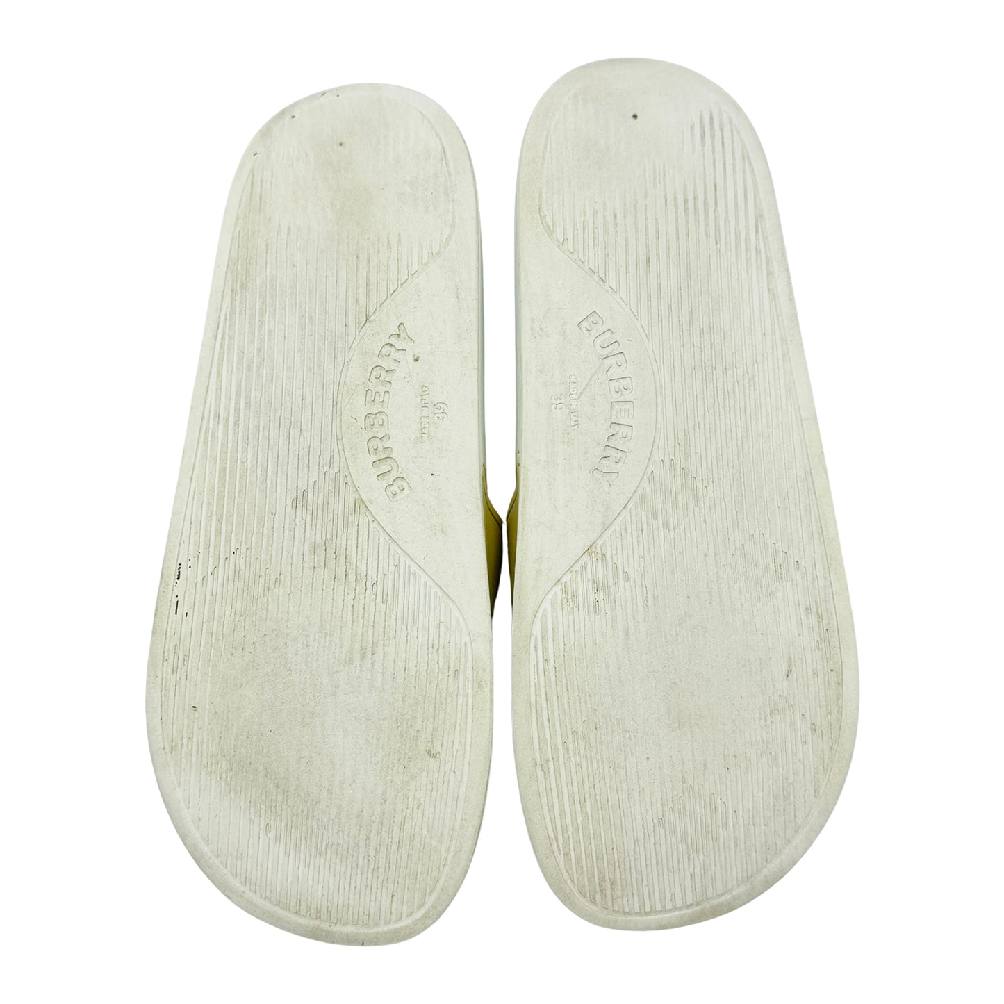 Burberry Kingdom Motif White Slides (Size 39)