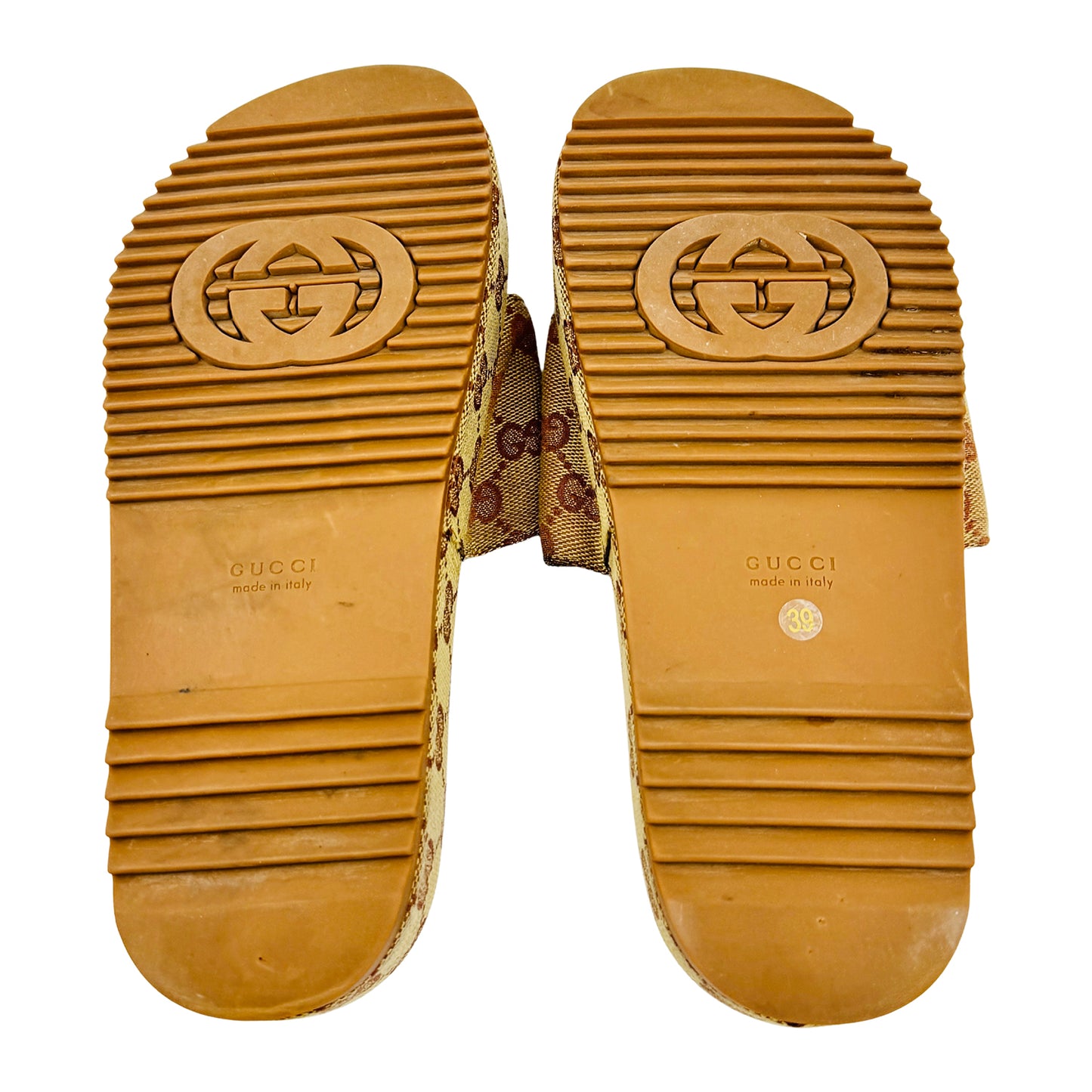 Gucci Angelina GG Supreme Platform Slides (Size 39)