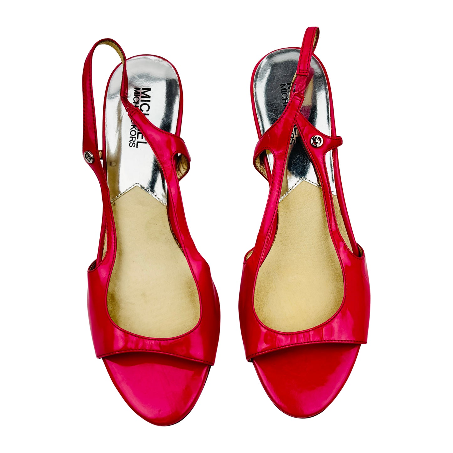 Michael Kors Women's Pink Leather Slingback Heels (Size 37.5)