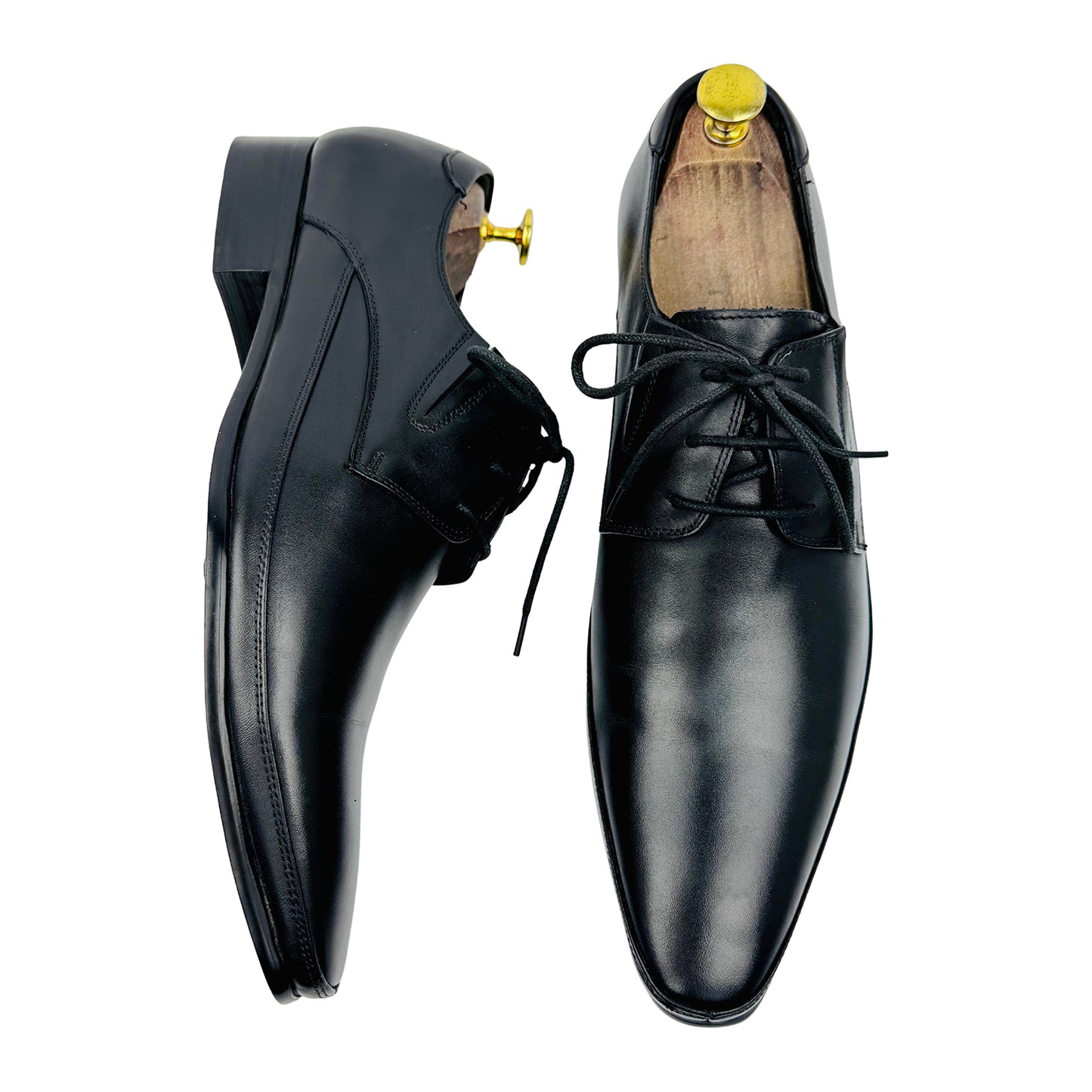 Salvatore Ferragamo Black Calf Leather Oxfords (Size 40/41)