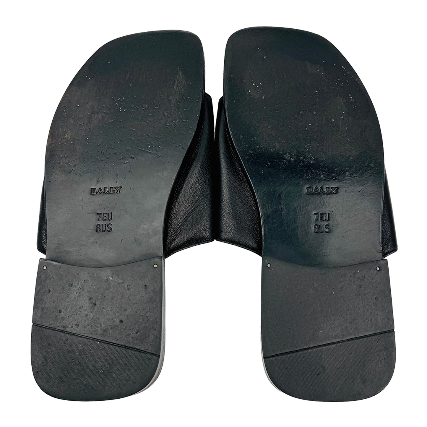 Bally Men's Black Leather Sandal Slides (Size 41/41.5)