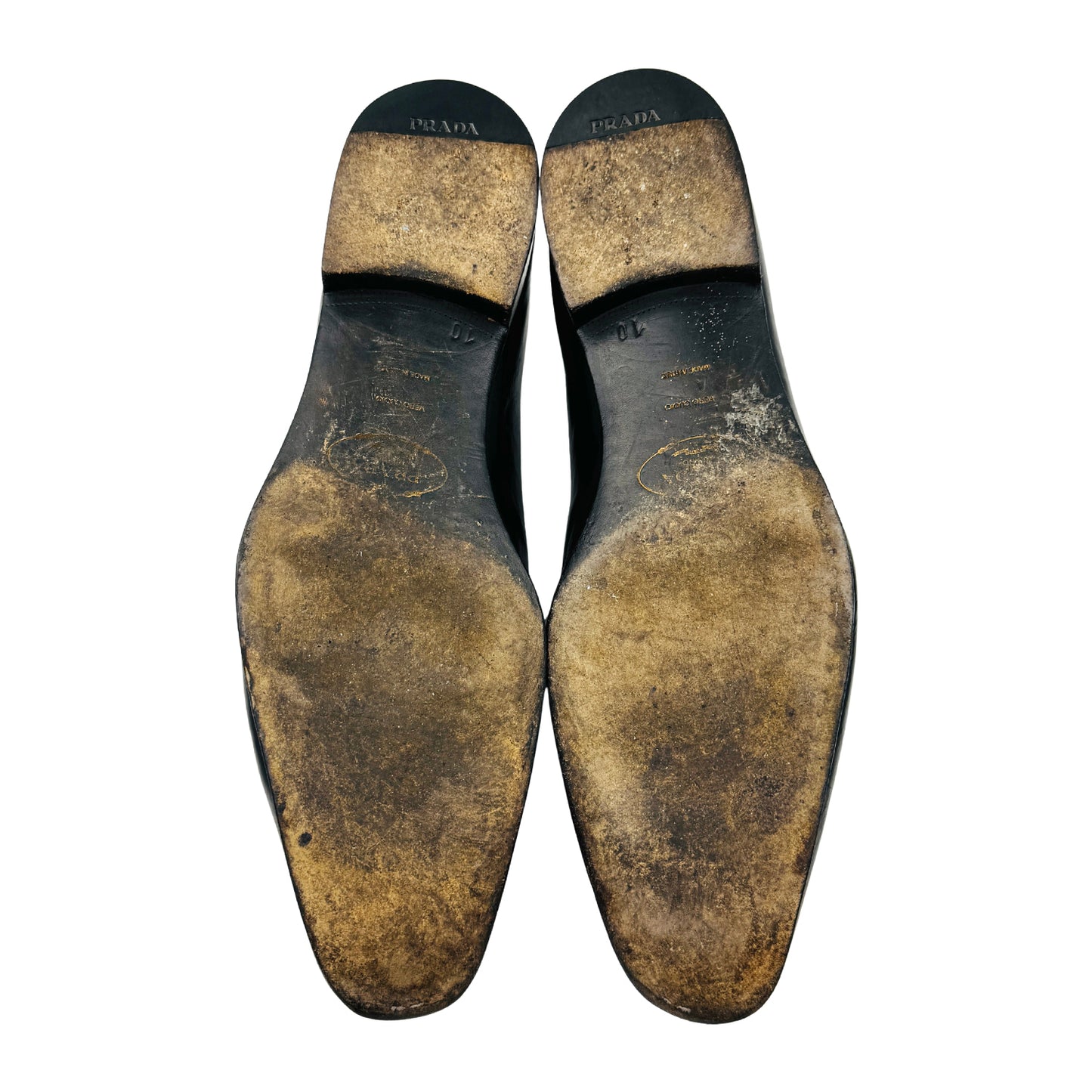 Prada Men's Black Leather Loafers (Size 44)