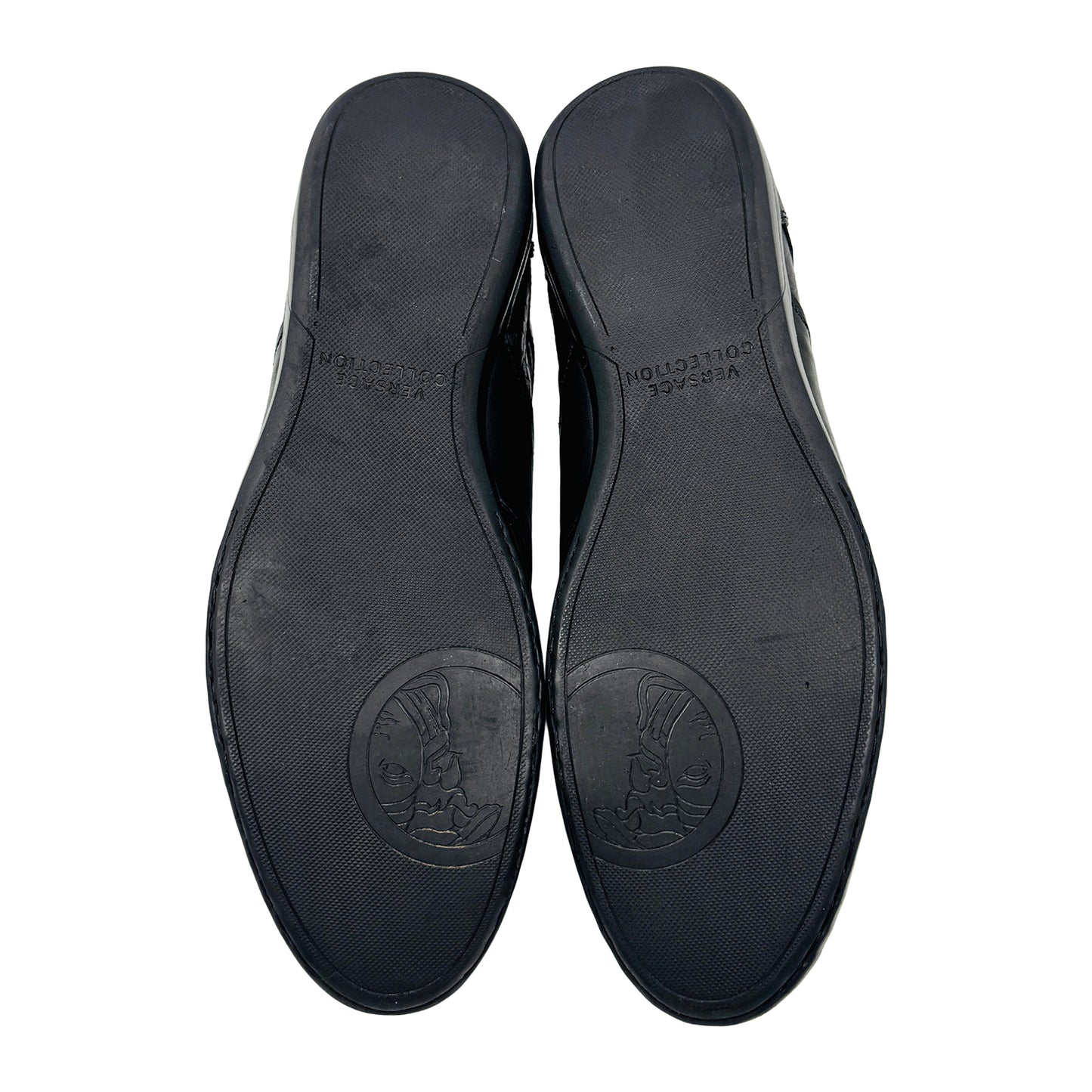 Versace Black Leather Medusa Low Top Sneakers (Size 43) - V900420