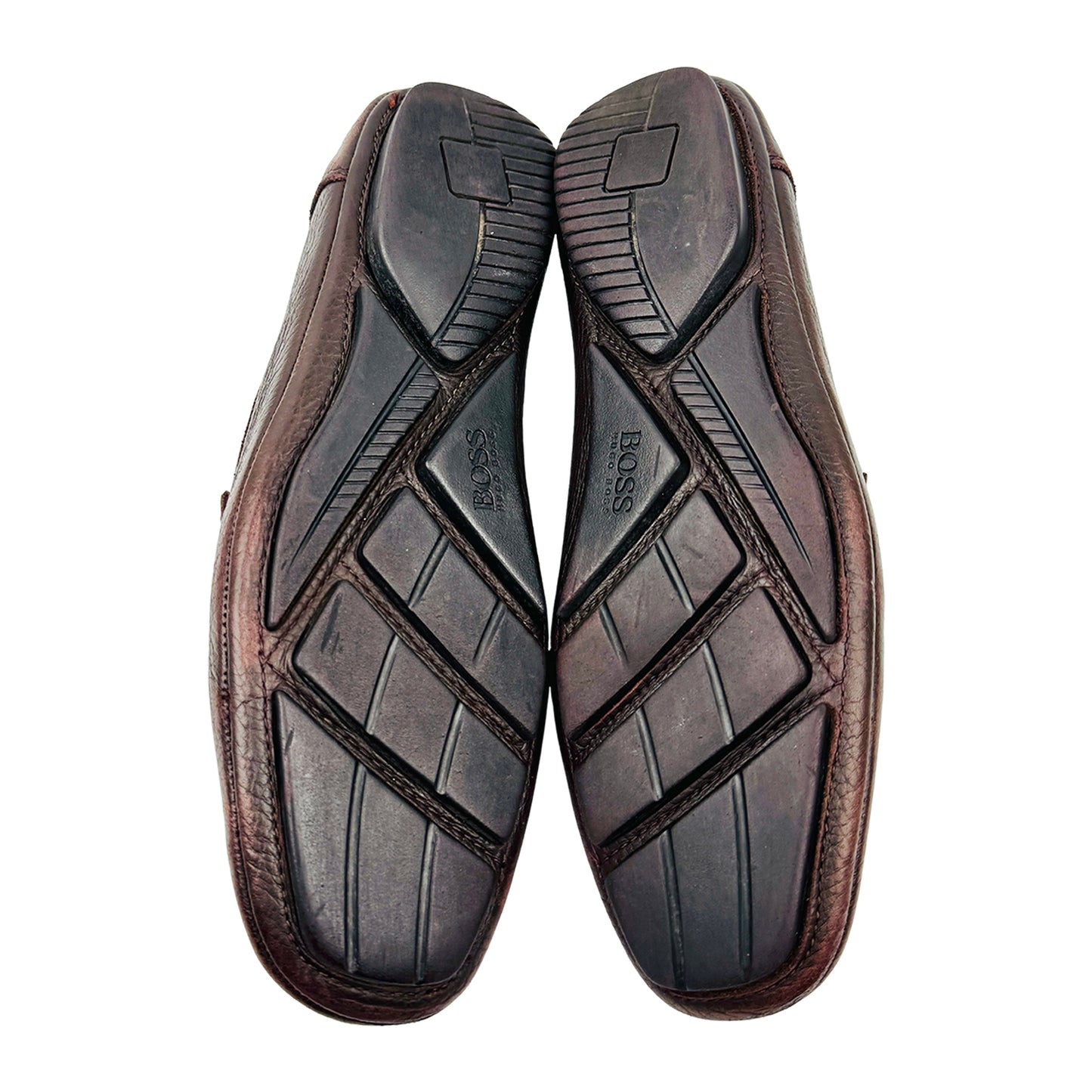 Hugo Boss Noel Brown Leather Loafers (Size 42) - 50503622
