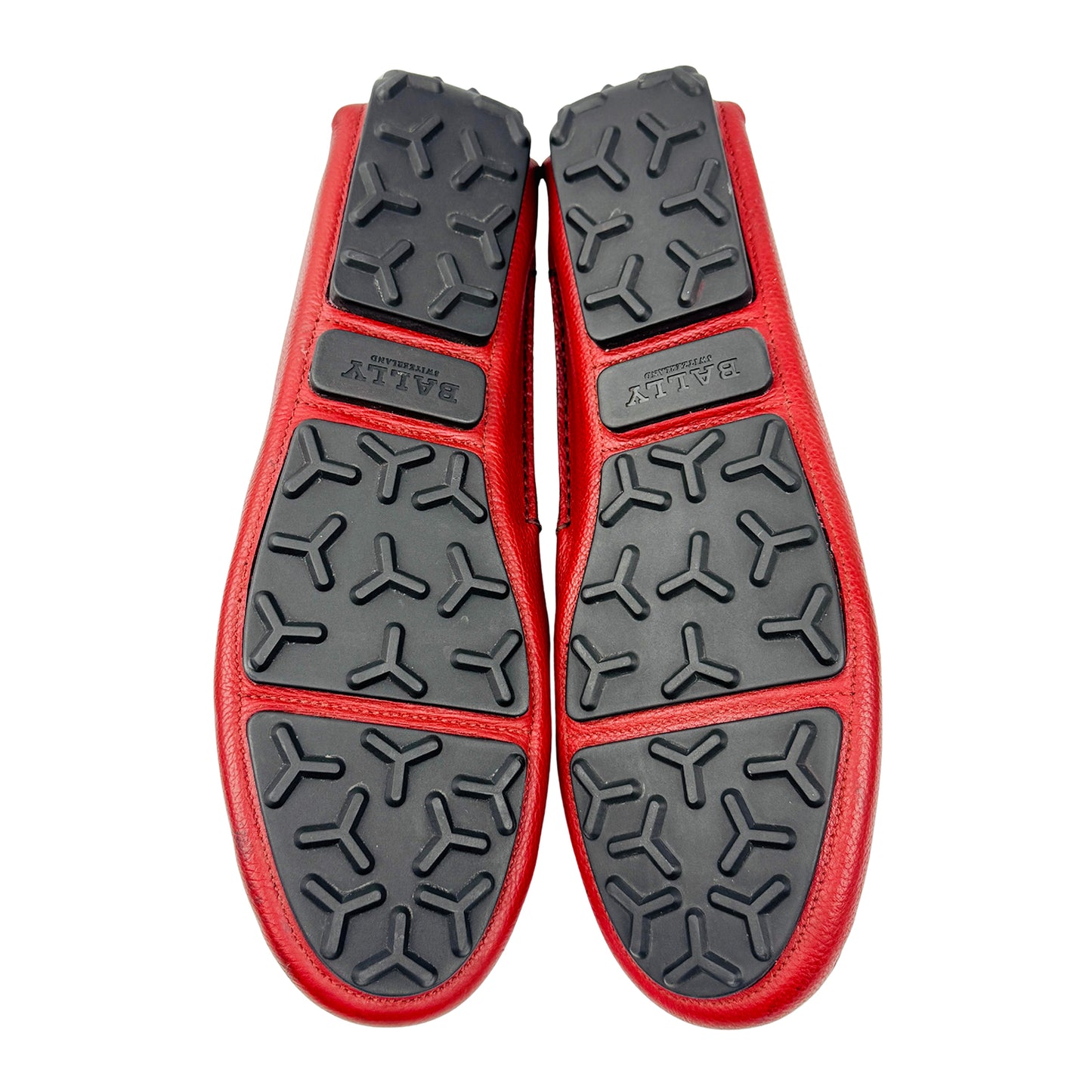 Bally Men's Red Leather Loafers (Size 41/41.5)