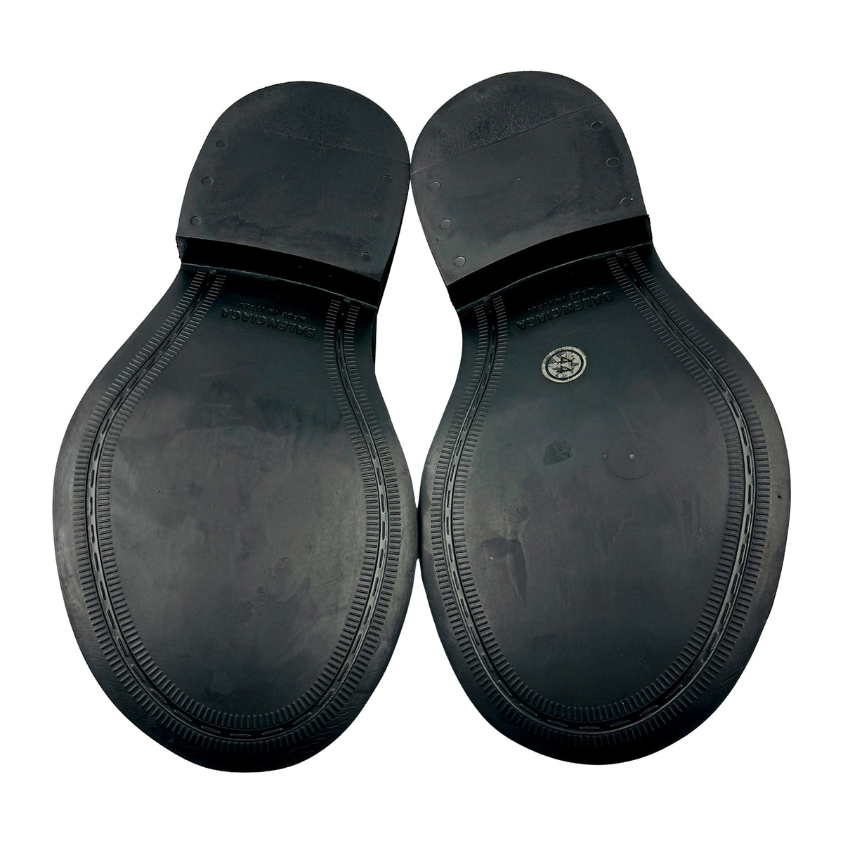 Balenciaga Men's Black Leather Derby Shoes (Size 43/43.5)