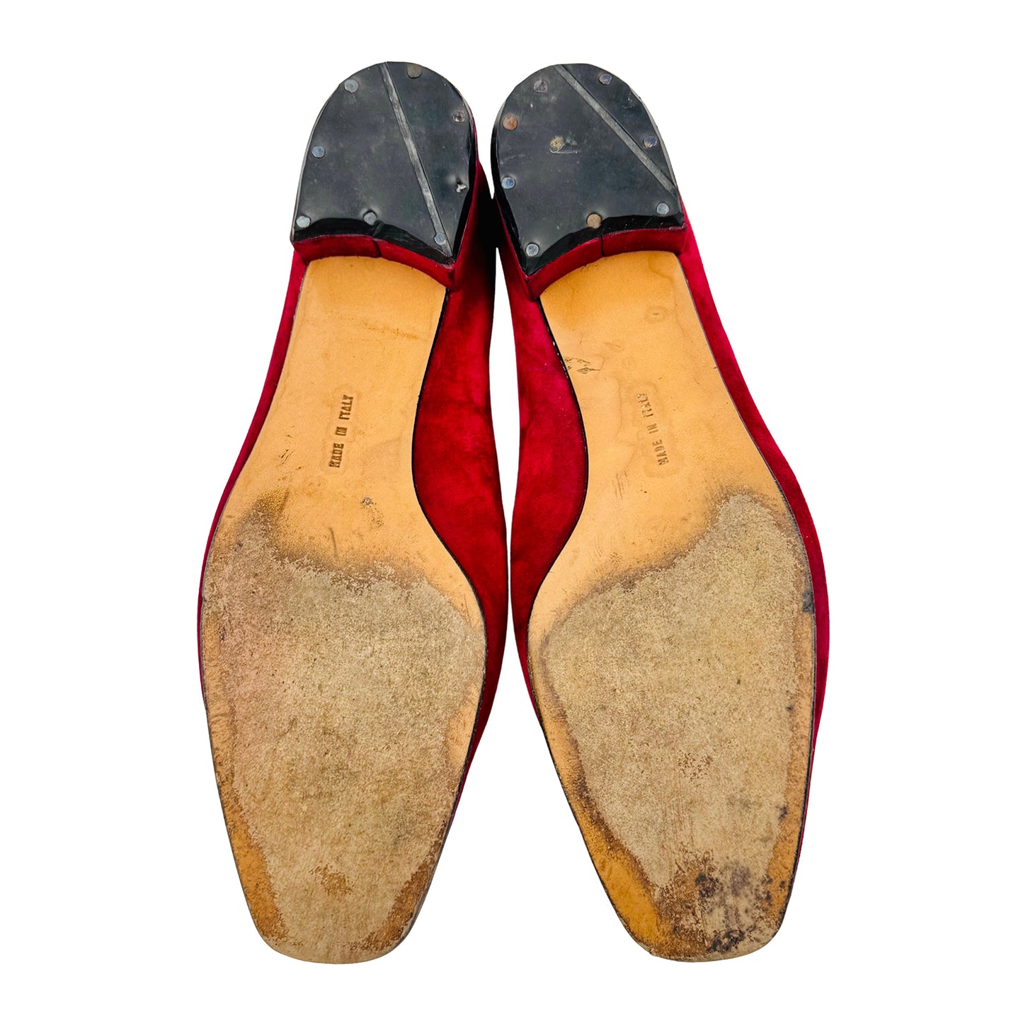 Salvatore Ferragamo Red Suede Heel Pumps (Size 37/37.5)