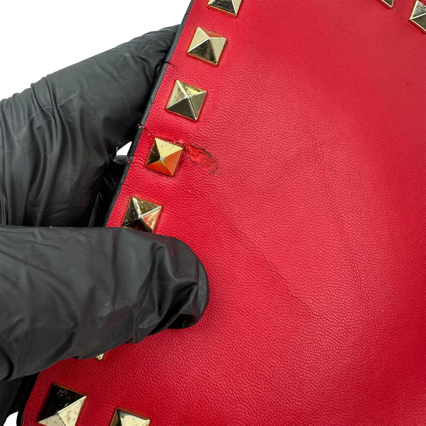 Valentino Garavani Rockstud Red Clutch Bag