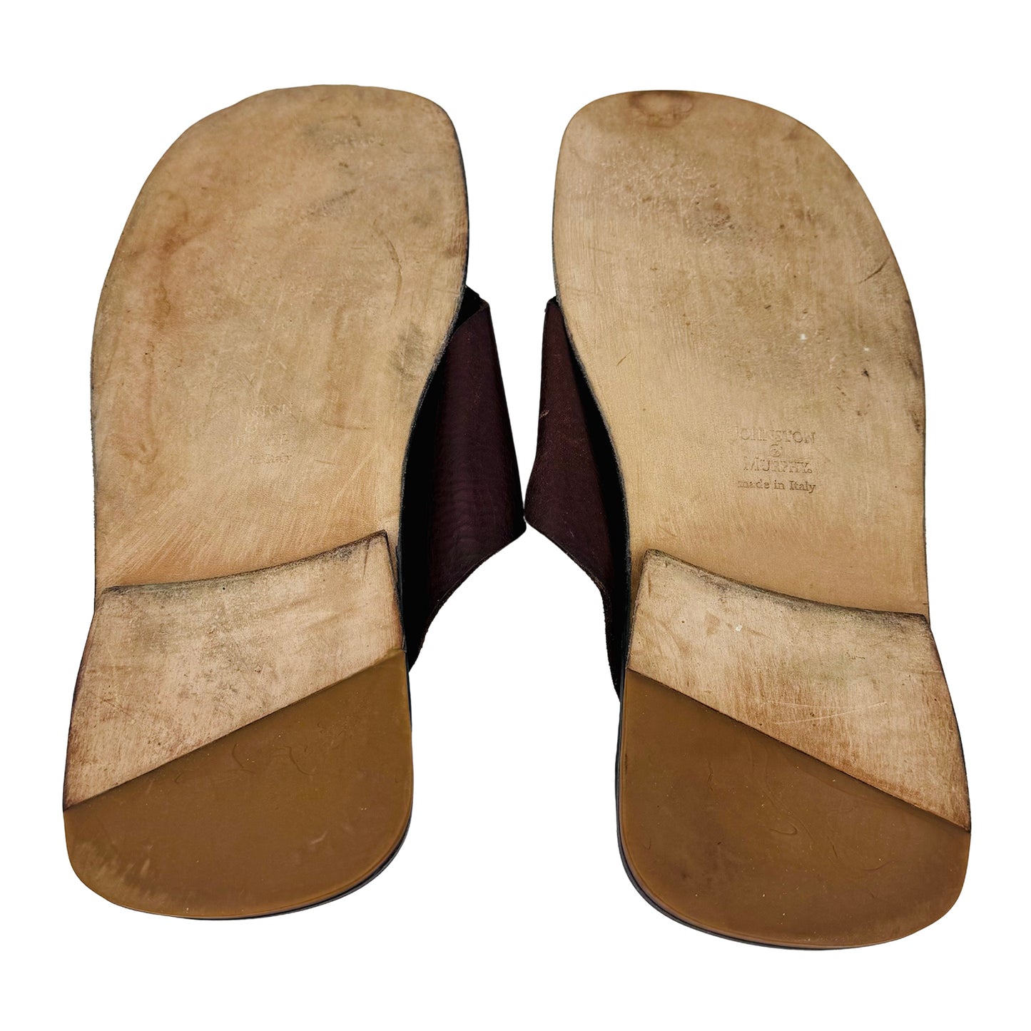 Johnston & Murphy Men's Brown Leather Thongs (Size 43/43.5)