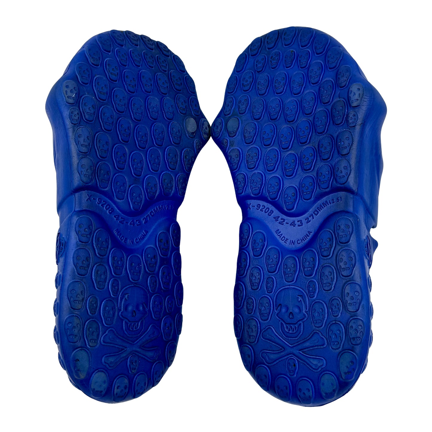 North Royal Draven Skull Blue Slides (Size 42.5)