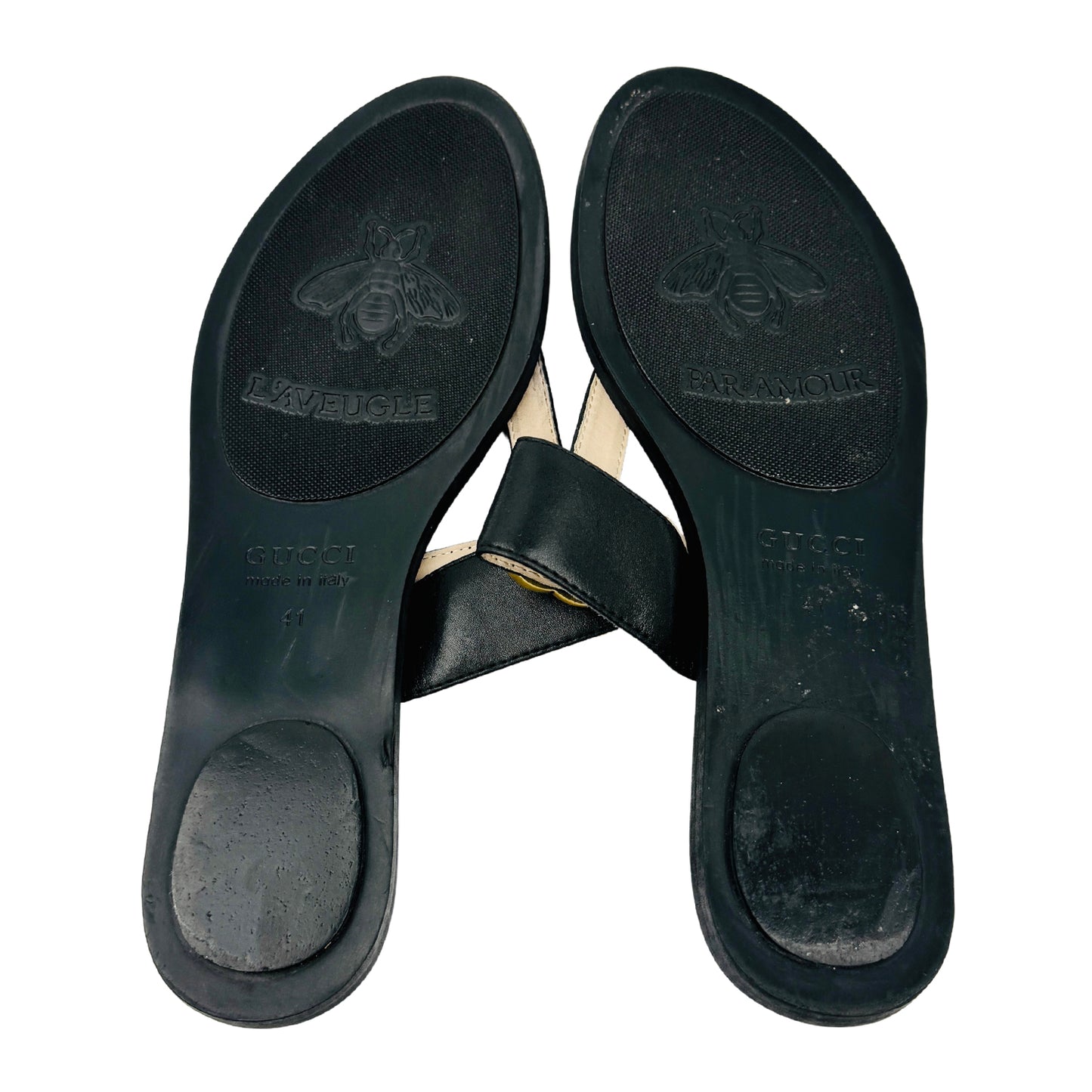 Gucci Black Double G Thong Sandal Slippers (Size 41)