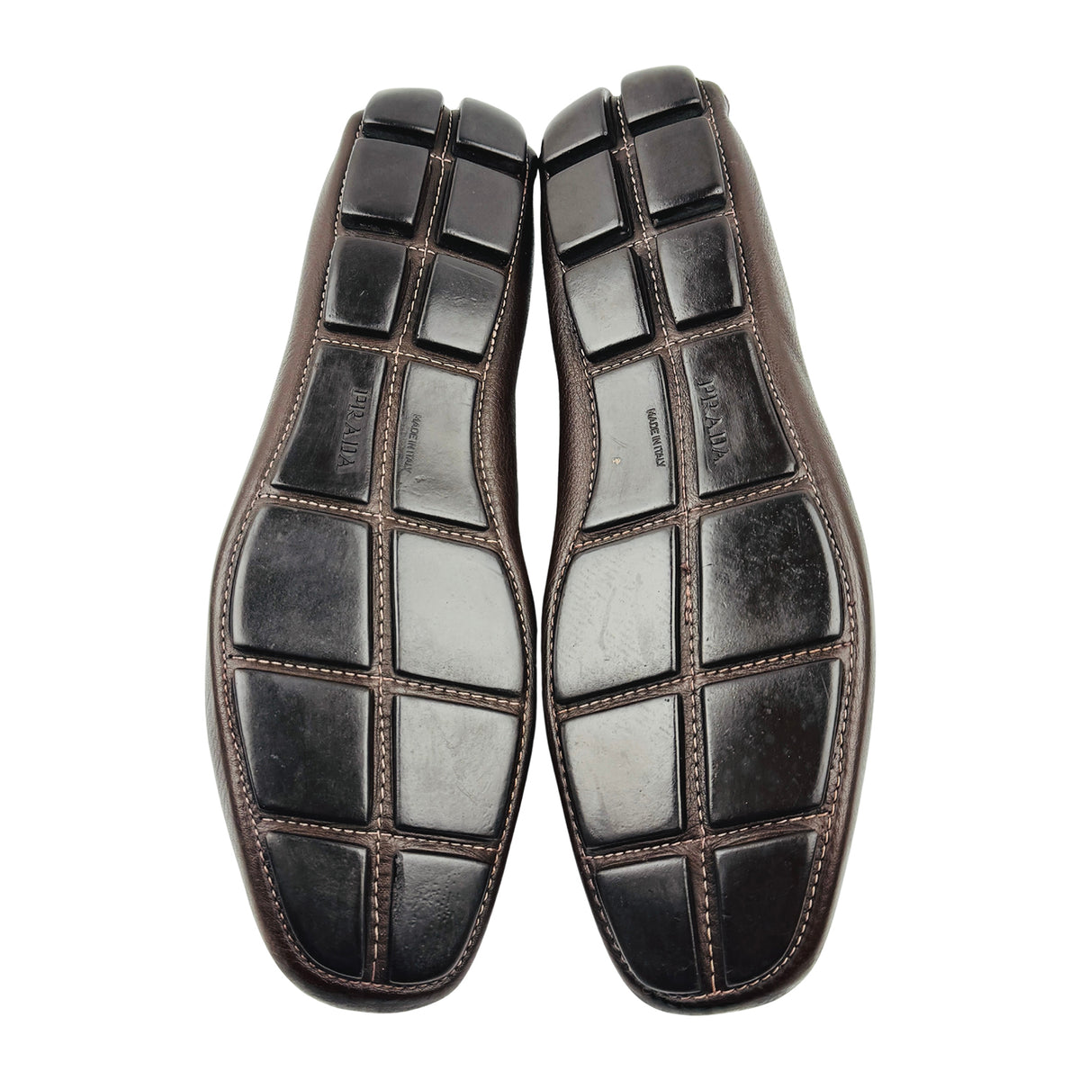 Prada Men's Dark Brown Leather Driving Loafers (Size 44)