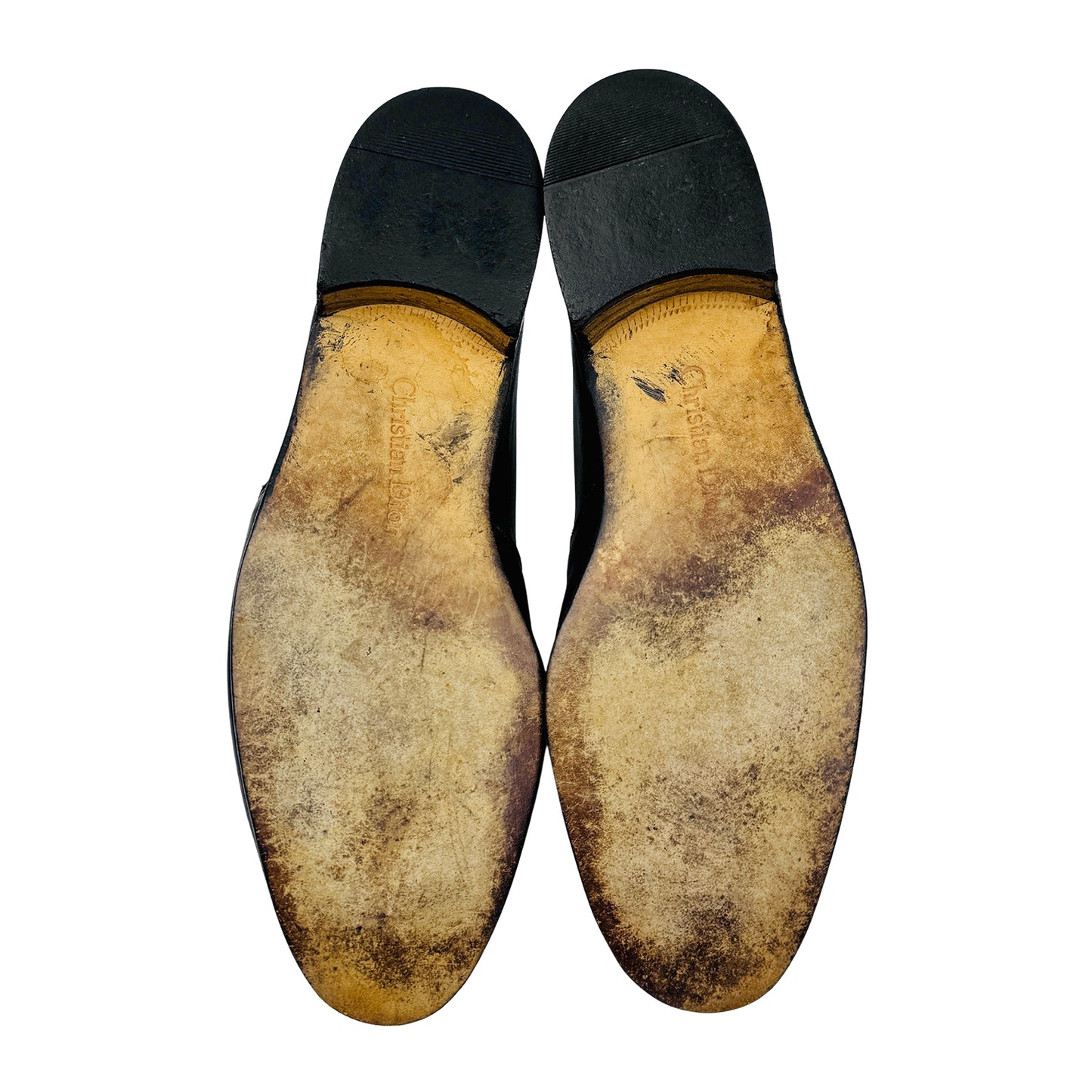 Christian Dior Men's Black Leather Loafers (Size 44)