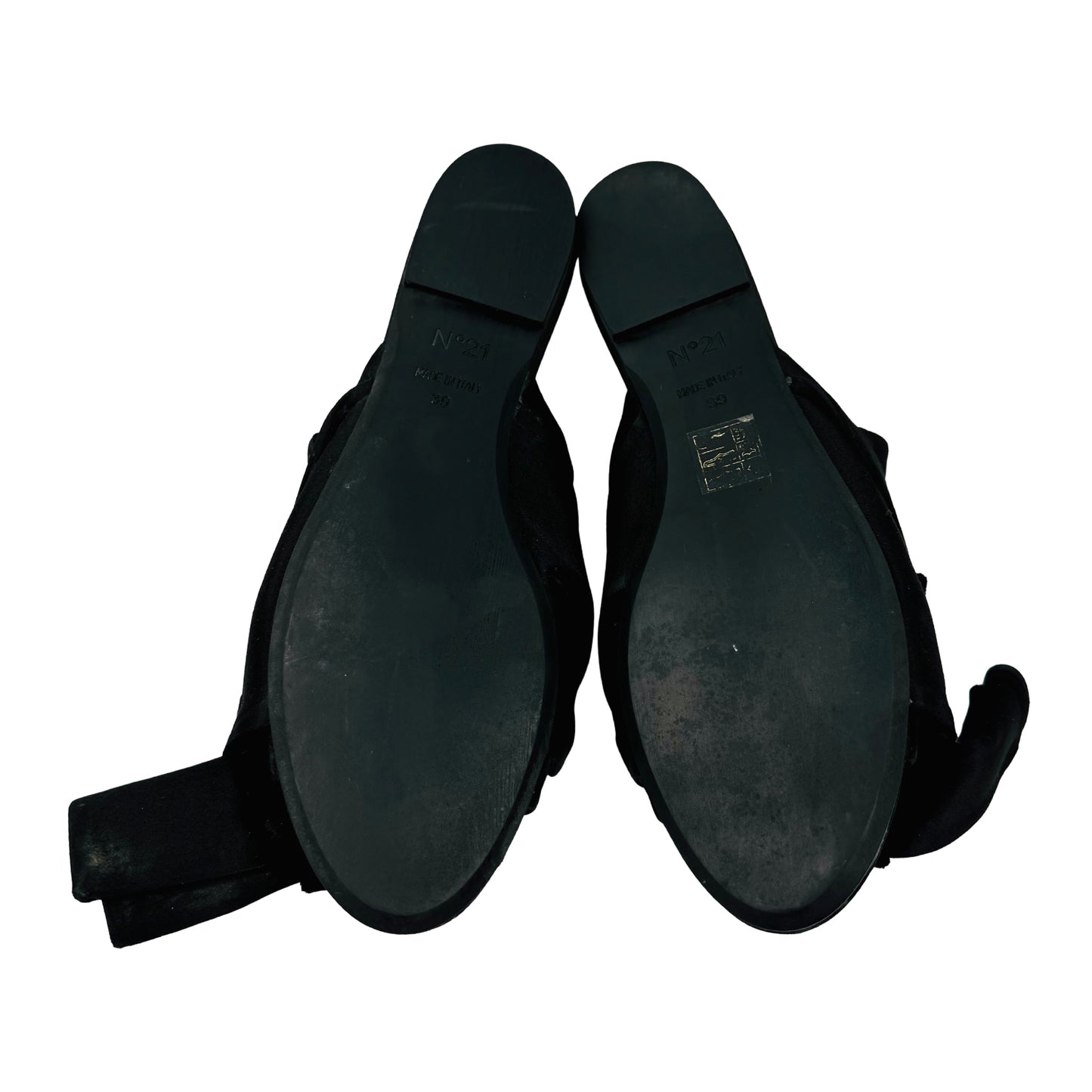 N21 Women's Black Satin Sandal Slides (Size 39)
