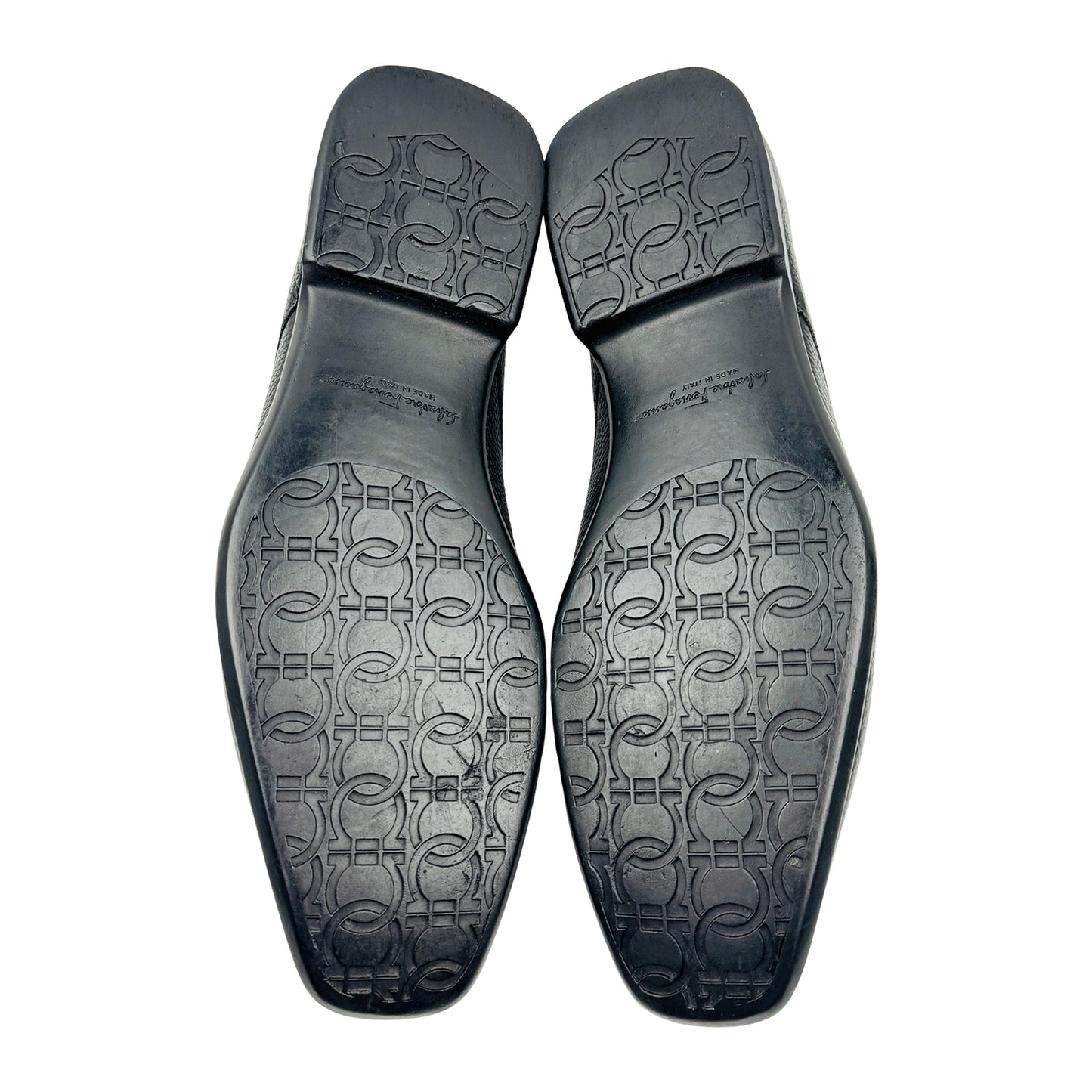 Salvatore Ferragamo Black Pebbled Leather Loafers (Size 43/43.5)