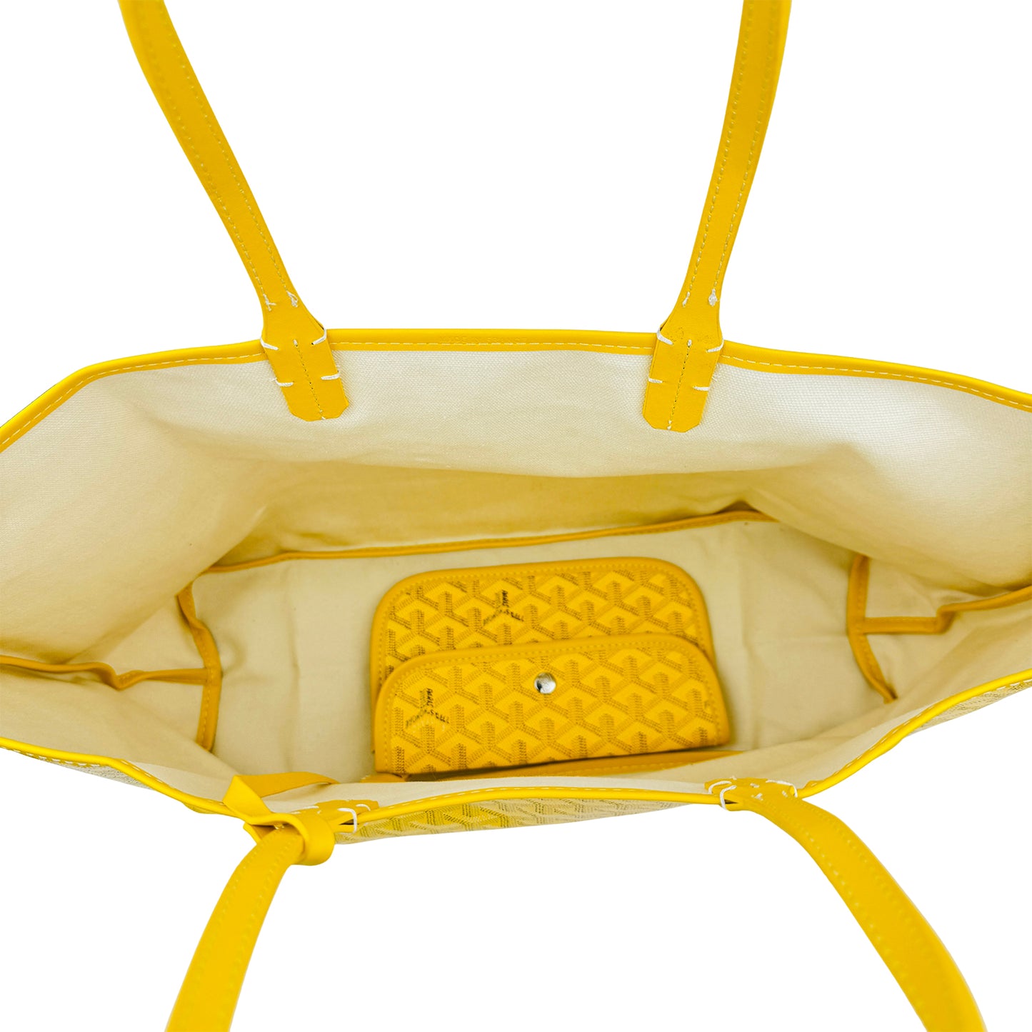 Goyard Saint Louis Yellow Goyardine Canvas Tote Bag