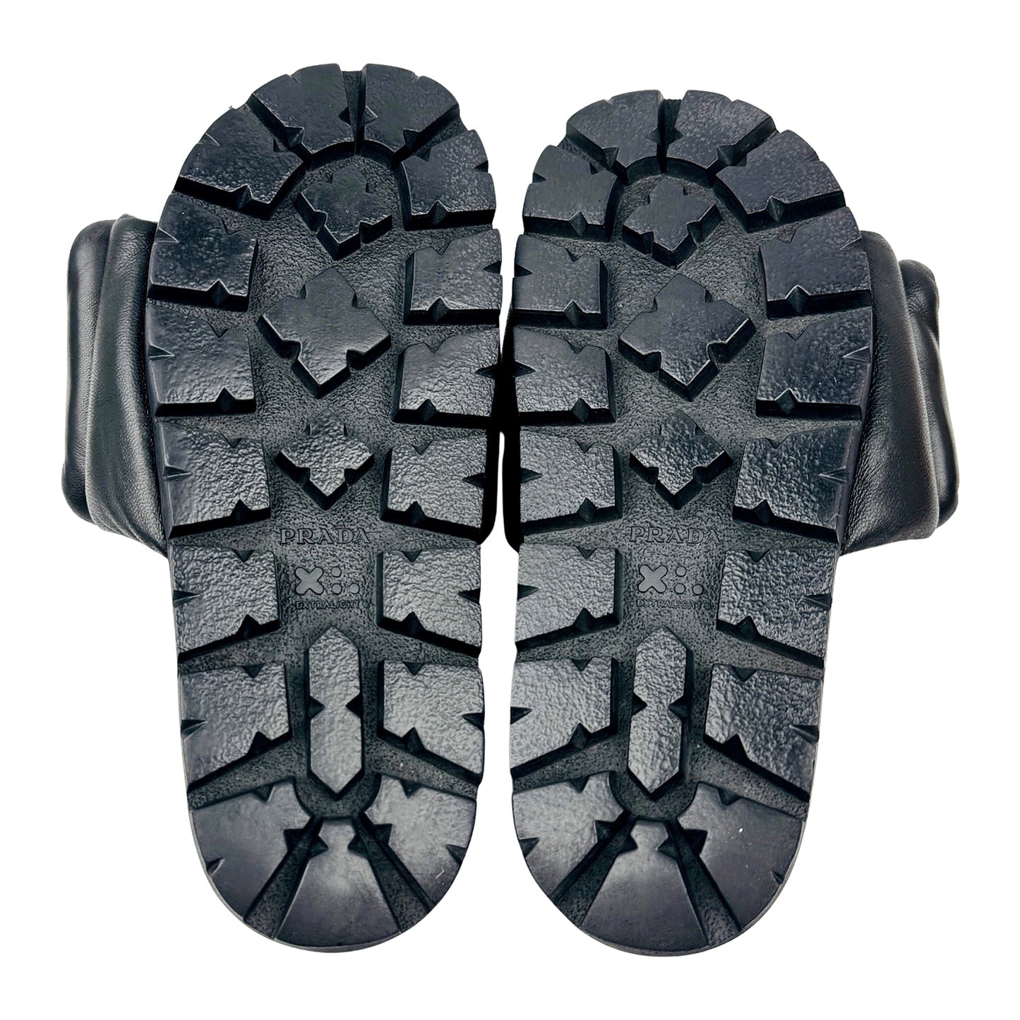 Prada Black Padded Nappa Leather Slides (Size 39)