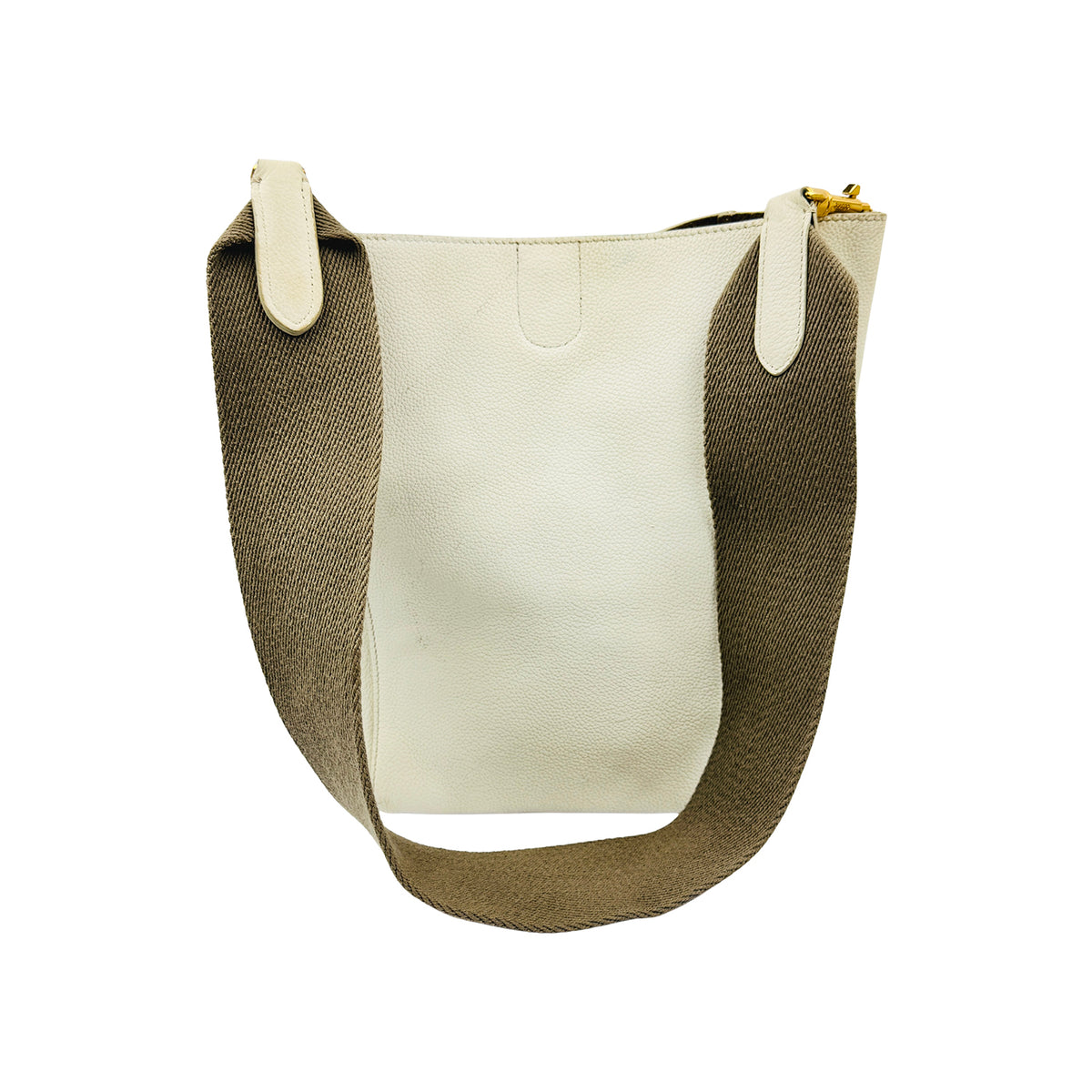 Celine Seau Sangle White Bucket Bag