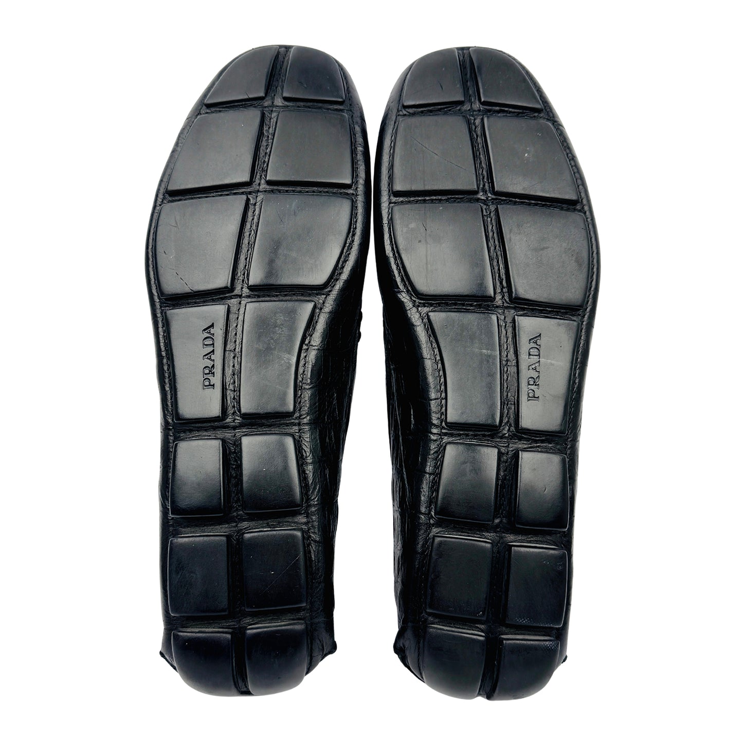 Prada Men's Crocodile Leather Black Loafers (Size 42.5/43) - 2DD 003