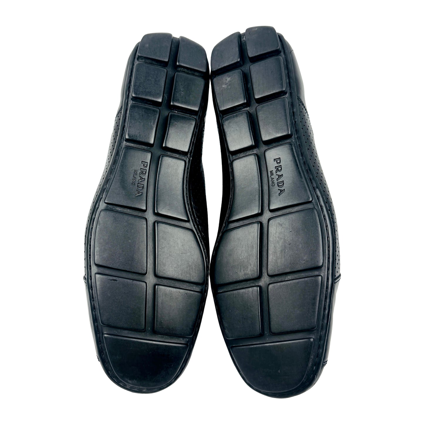 Prada Men's Black Leather Sneakers (Size 42)