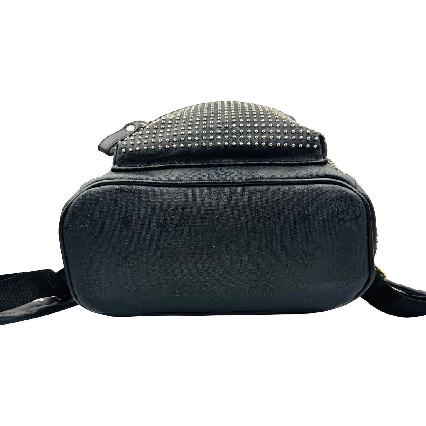 MCM Stark Black Visetos Mixed Studded Backpack