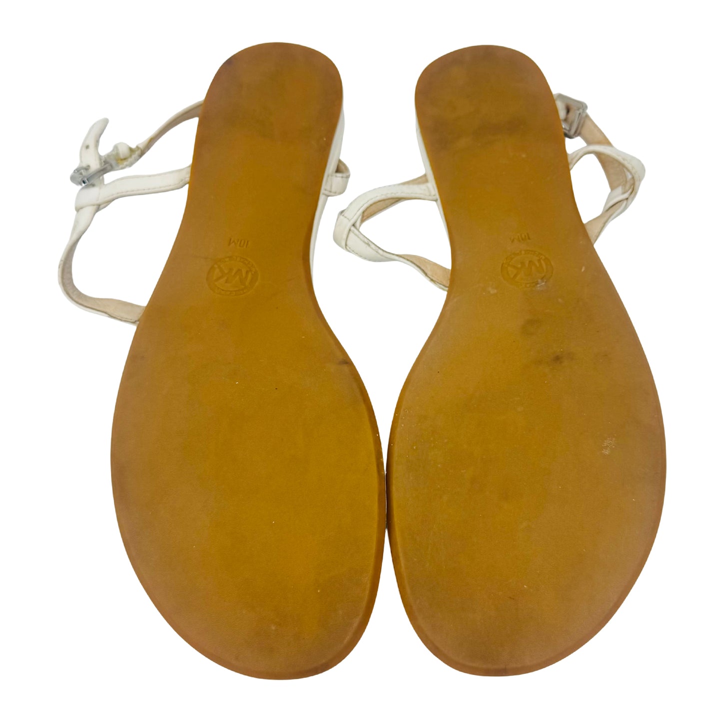 Michael Kors Tania Off-White T-Strap Sandals (Size 40)