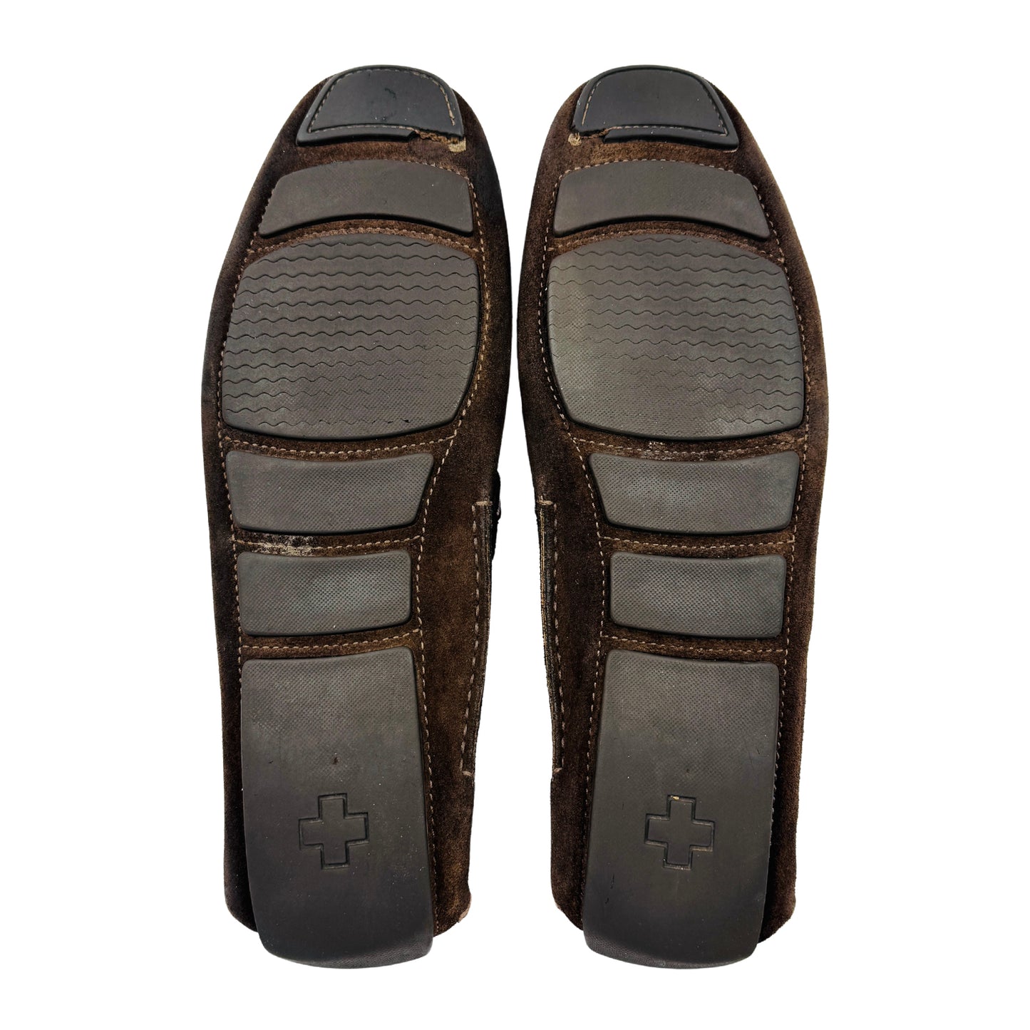 Bally Men's Striped Ribbon Suede Brown Loafers (Size 42.5)