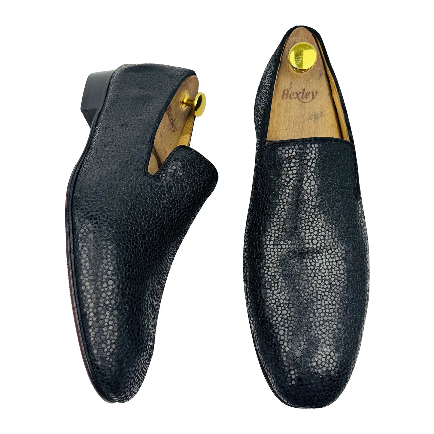 Christian Louboutin Men's Black Textured Leather Loafers (Size 43)