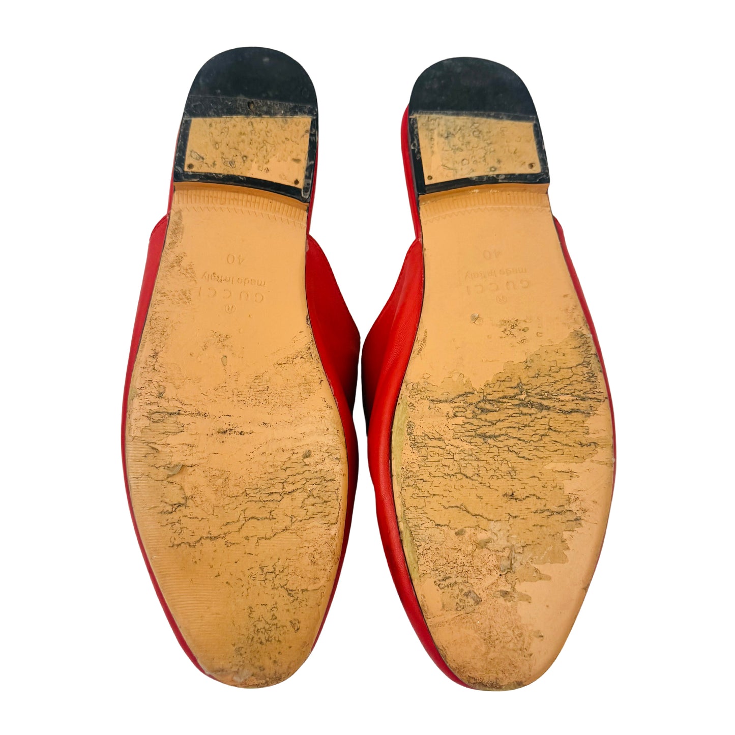 Gucci Princetown Red Leather Italian Mules (Size 40)