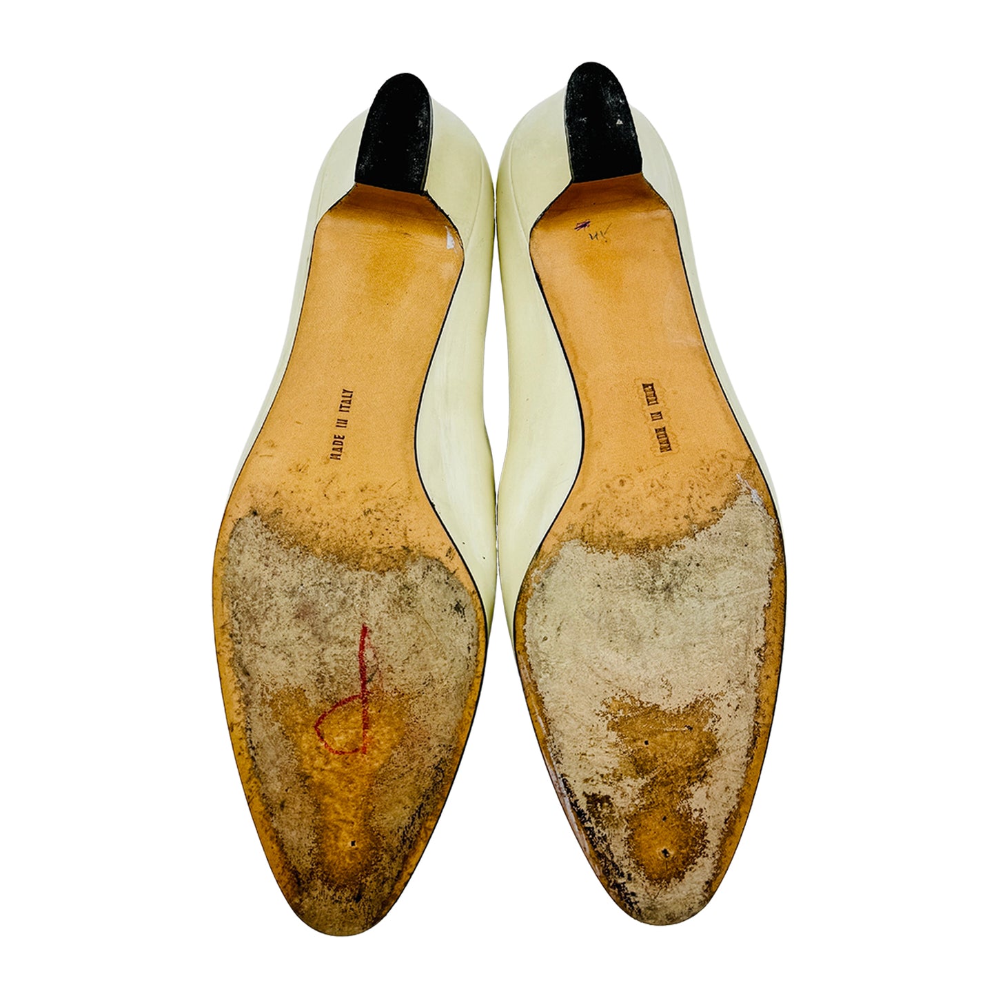 Salvatore Ferragamo Cream Leather Heels (Size 39/39.5)