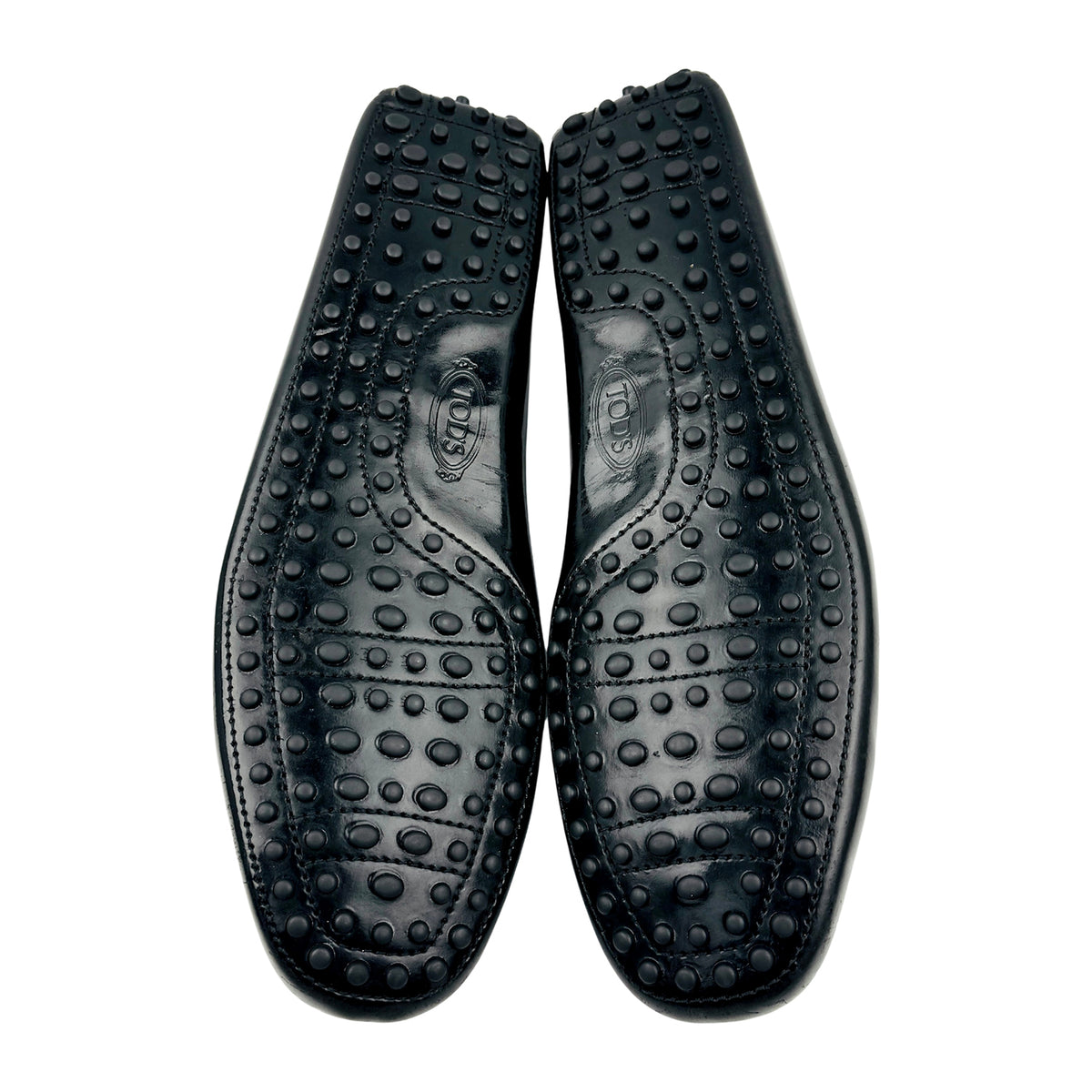 Tod's Men's Black Leather Elastic Vamp Italian Loafers (Size 42.5)