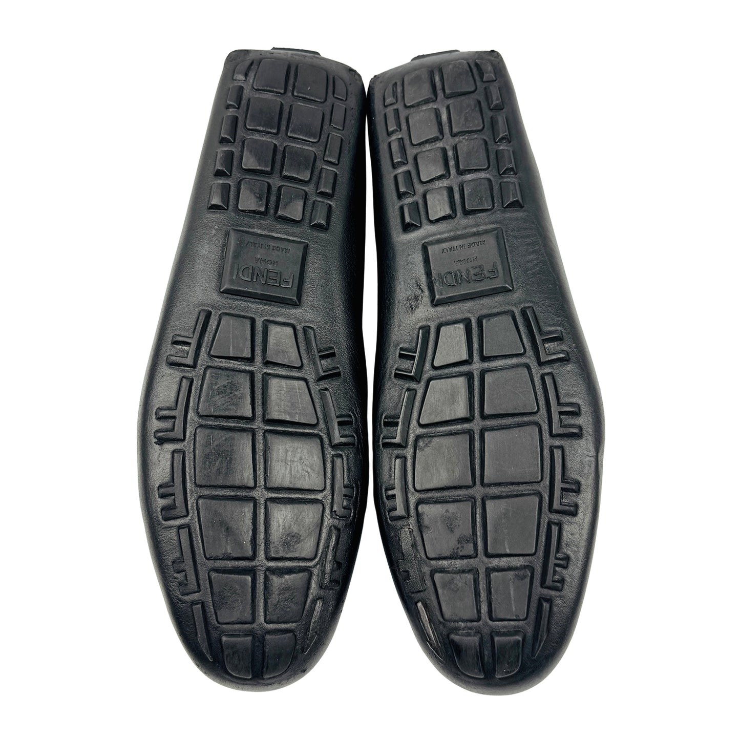 Fendi Men's FF Logo Black Leather Loafers (Size 42.5)