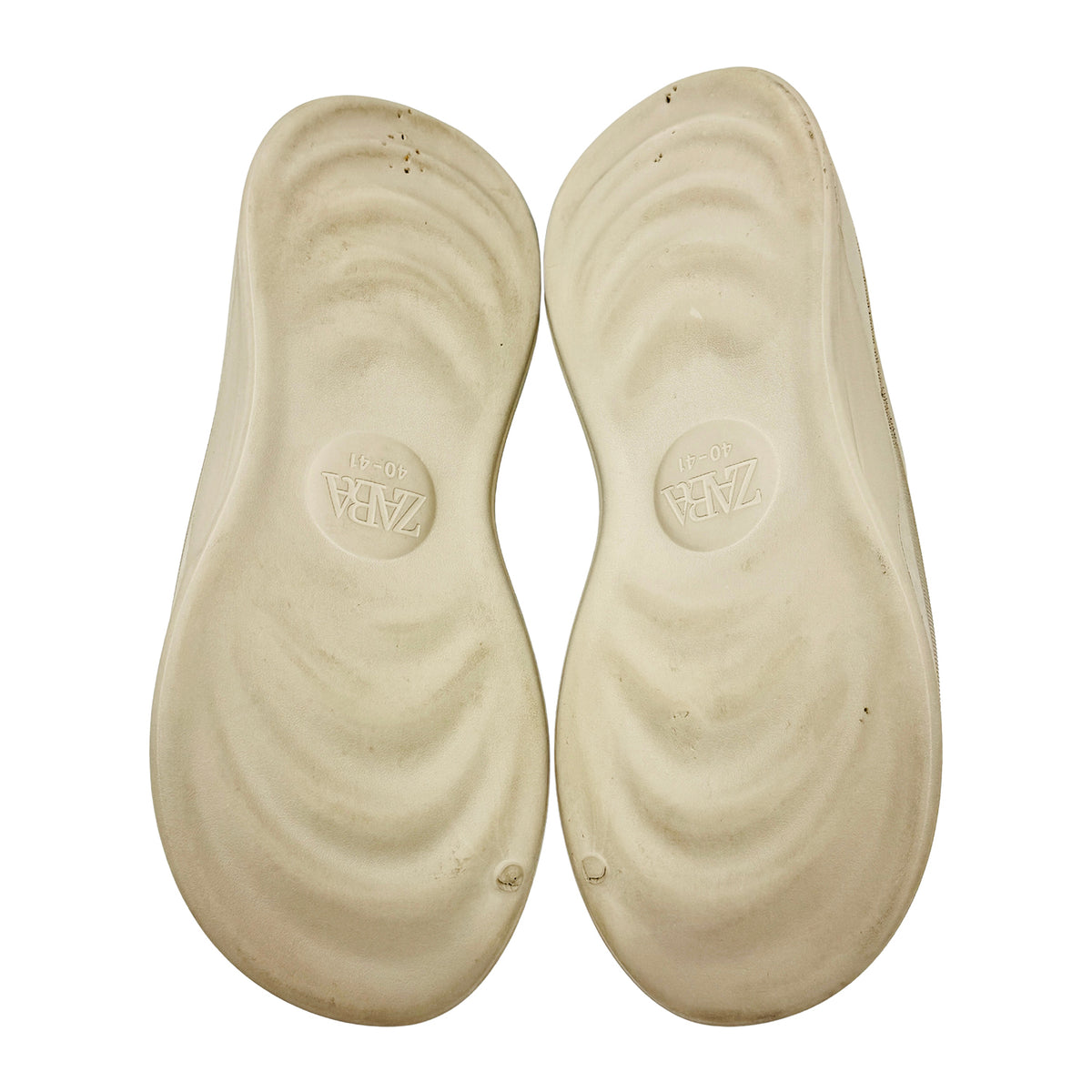 Zara Platform 'Beige Sand' Rubber Slides (Size 40/41)