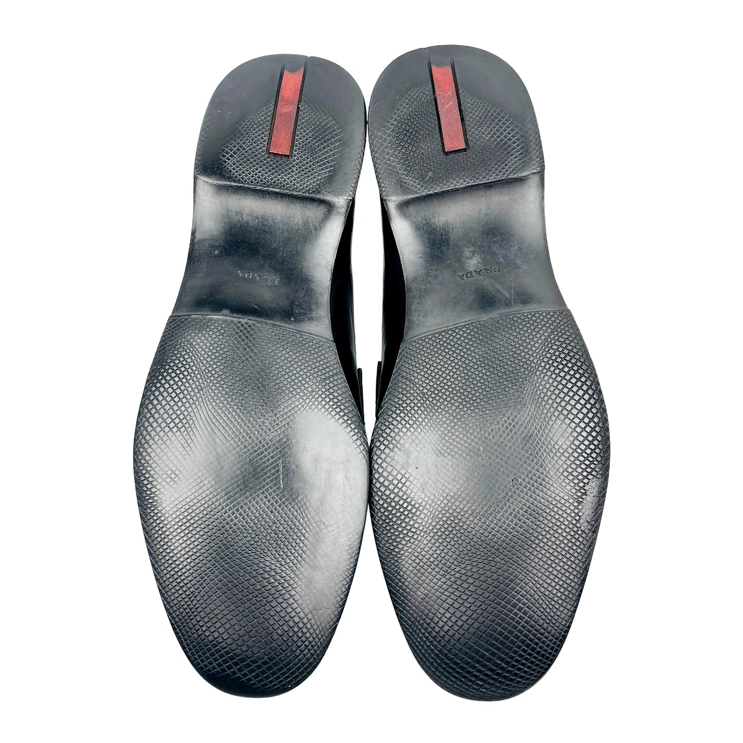 Prada Men's Black Spazzolato Leather Loafers (Size 44)