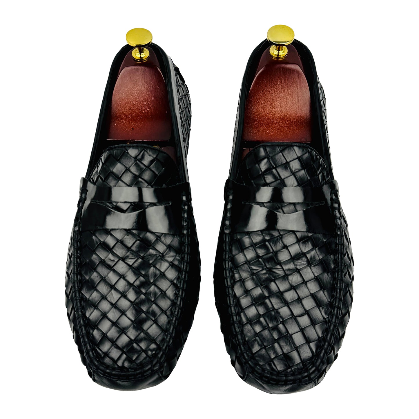 Bottega Veneta Black Woven Leather Loafers (Size 43)