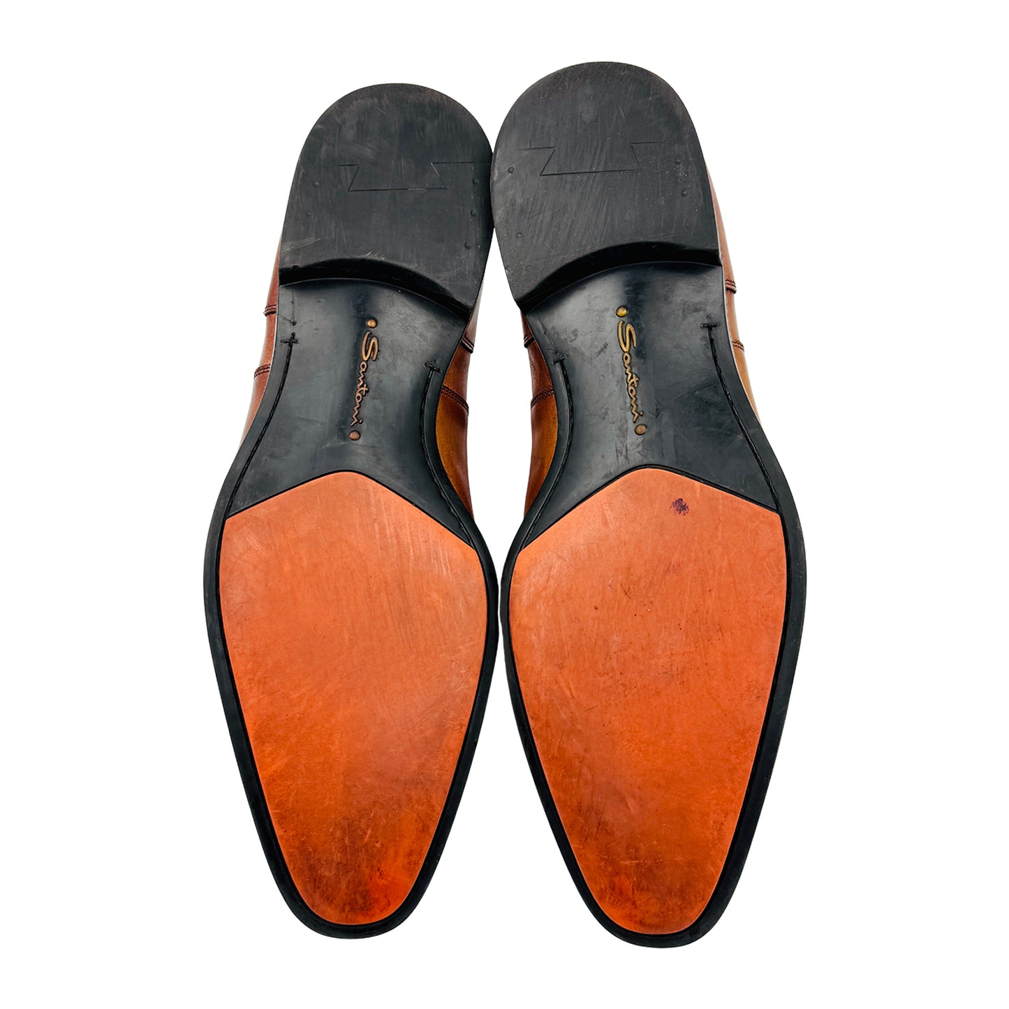 Santoni Men's Brown Leather Cap-Toe Oxfords (Size 44/44.5)