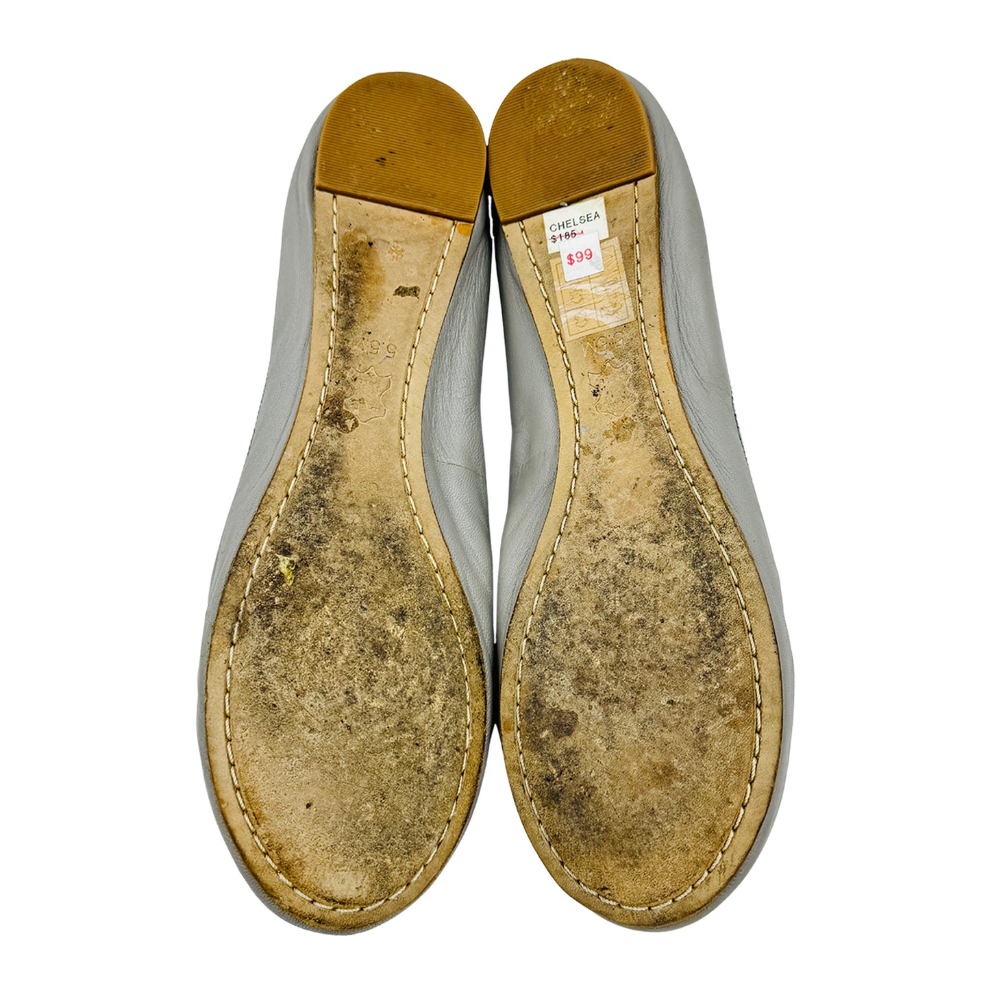 Tory Burch Laila Light Grey Ballet Flats (Size 35.5)
