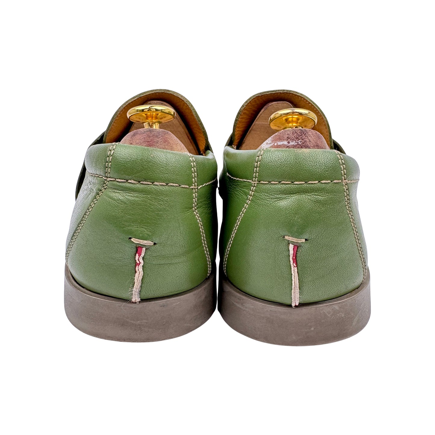 Bally Men's Saturno Green Leather Loafers (Size 46) - SATURNO-02