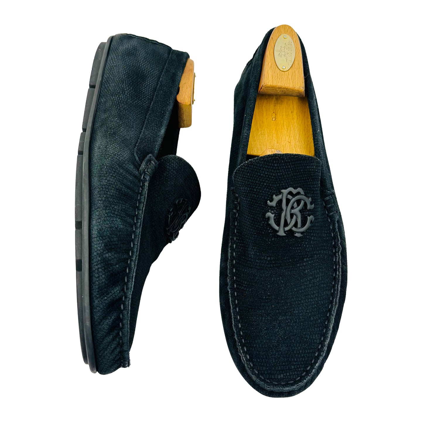 Roberto Cavalli Navy Blue Suede Loafers (Size 42.5/43)