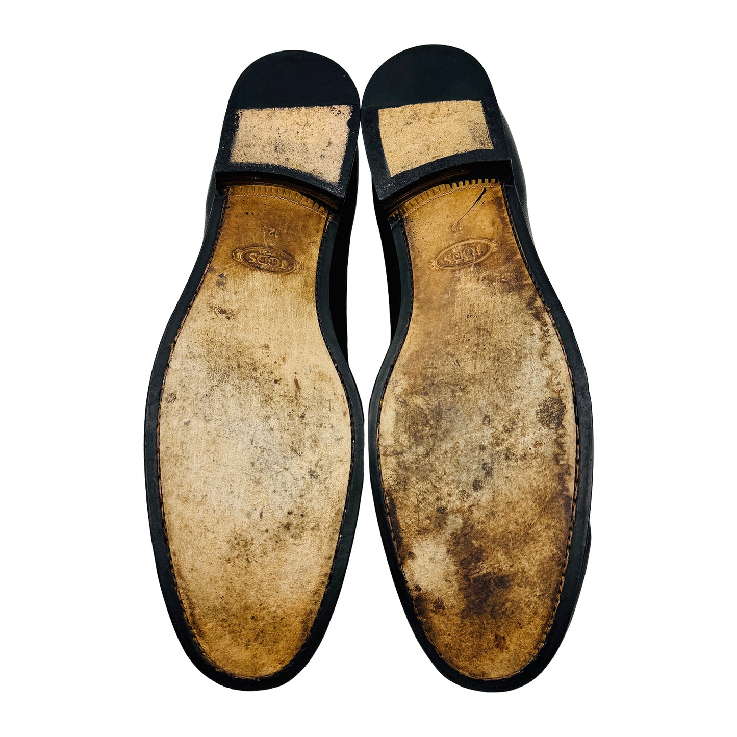 Tod's Men's Black Leather Tie Loafers (Size 45)