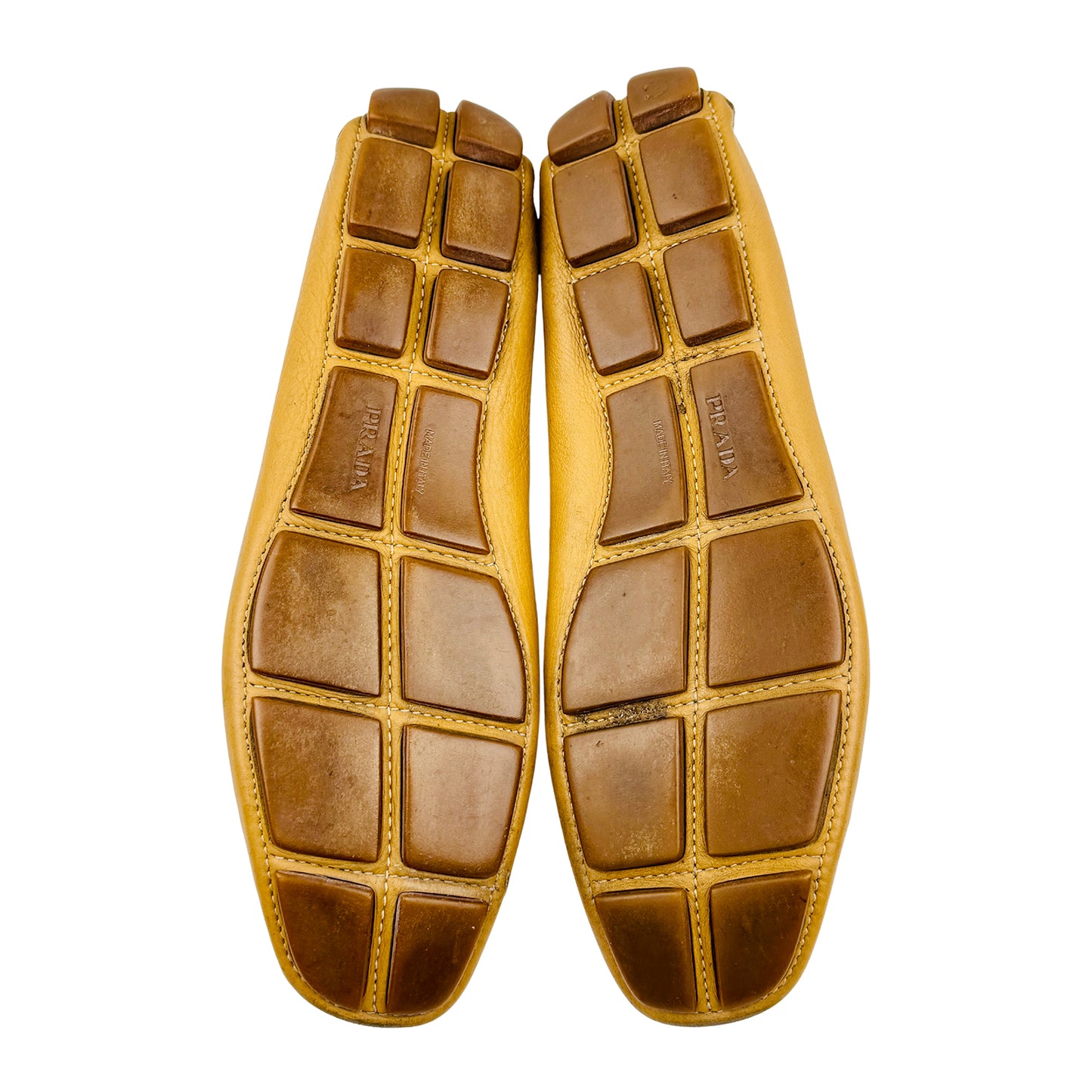 Prada Yellow Leather Driving Loafers (Size 40/40.5)