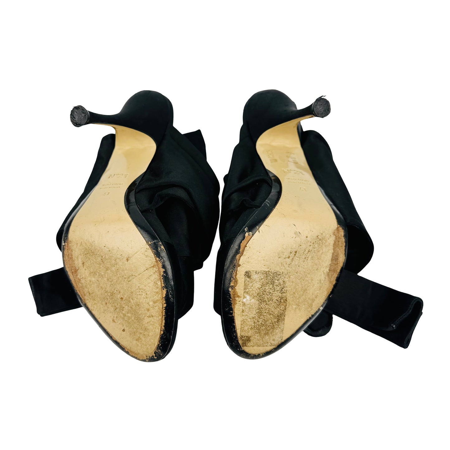 N°21 Women's Ronny Black Satin Heels (Size 41)