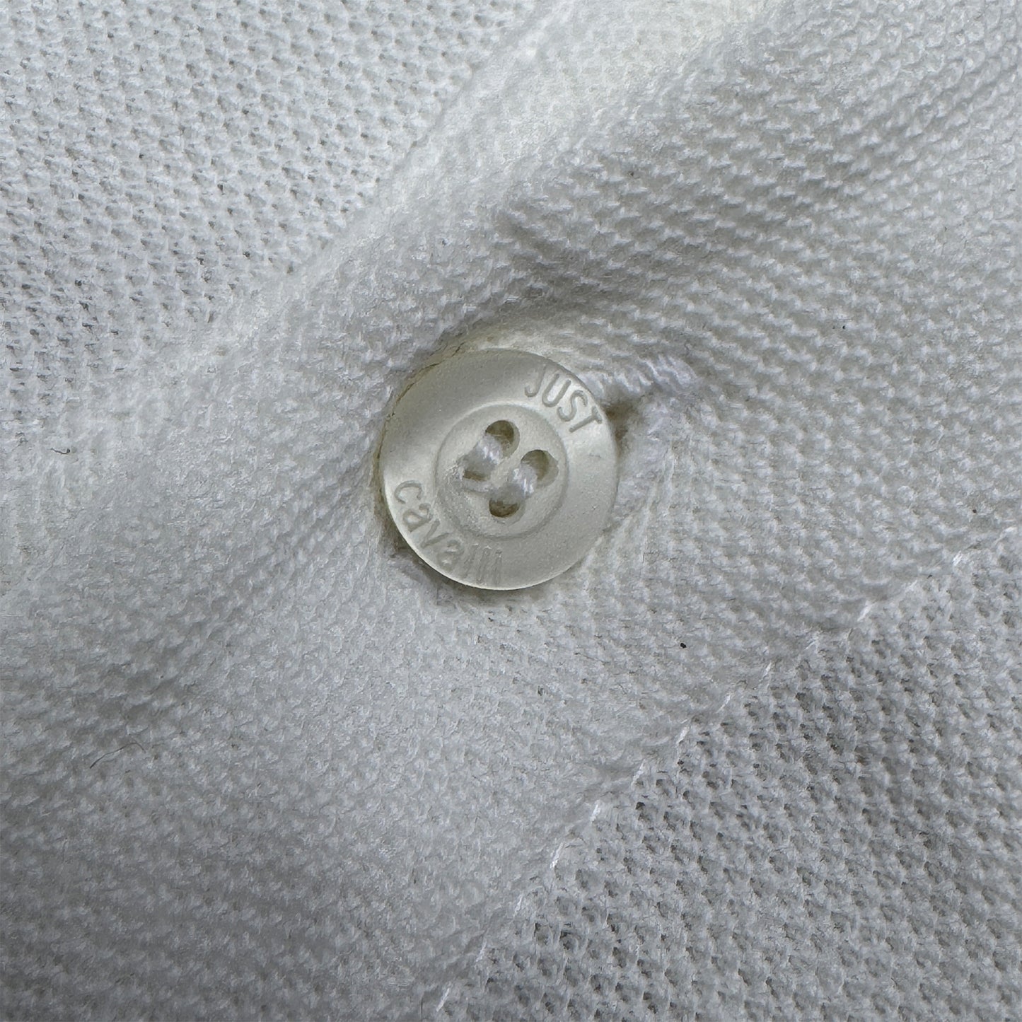 Just Cavalli White Long Sleeves T-Shirt (Size Small/Large)